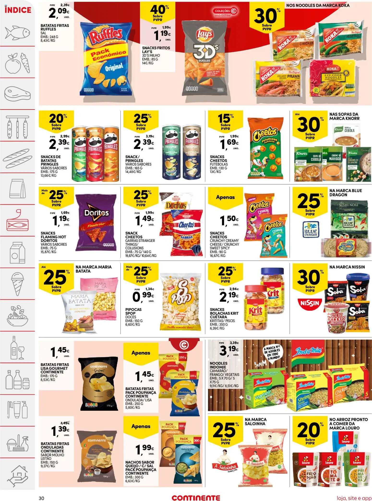 Continente folheto │ válido de 16.12.2025 | Página: 30 | Produtos: Pipocas, Cebola, Arroz, Cogumelos