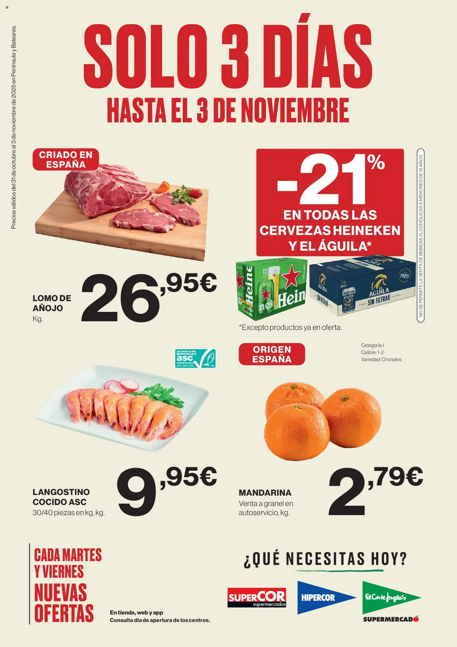 El Corte Inglés ofertas │ válido desde el 31.10.2025 | Página: 1 | Productos: Σπανάκι, Langostino