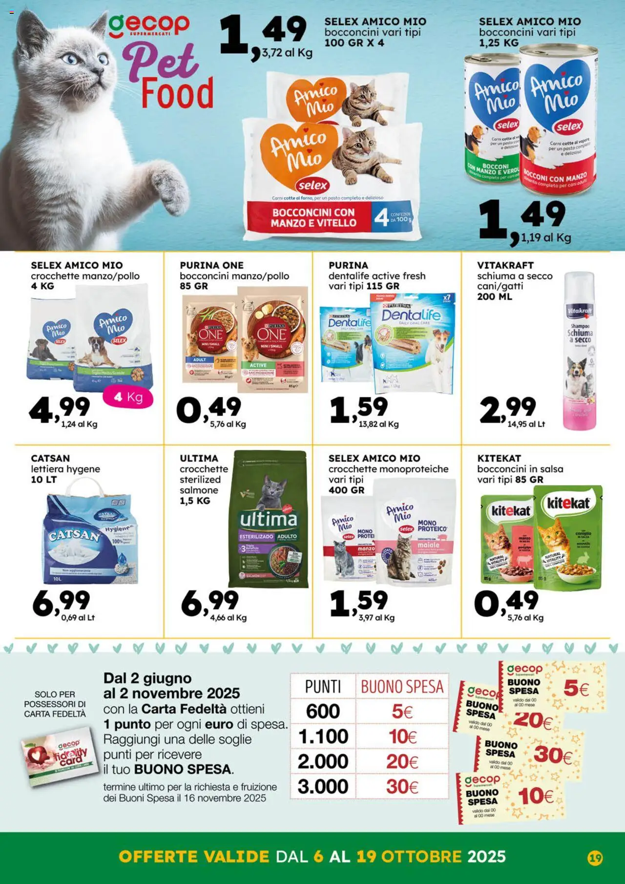 Volantino GECOP del 06.10.2025 | Pagina: 19 | Prodotti: Shampoo, Salmone, Crocchette, Vitello
