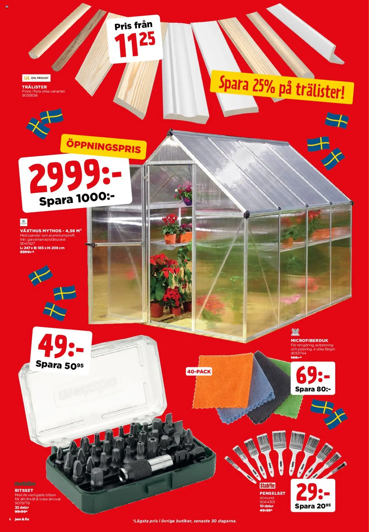 Jem & Fix reklamblad aktuell från 09.09.2025 | Sida: 6 | Produkter: Växthus, Microfiberduk