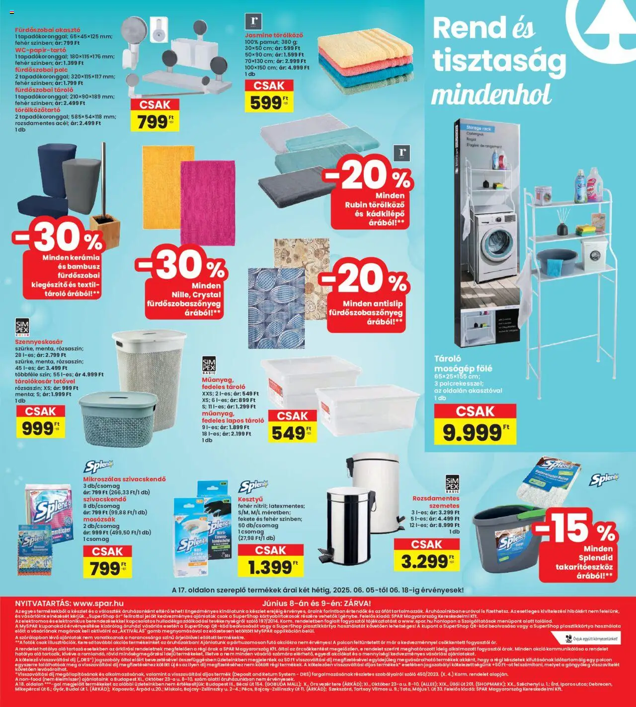 Interspar akciós ujság - amely érvényes a következő dátumtól: 05.06.2025 | Oldal: 17 | Termékek: Törölköző, Törölközőtartó, Kesztyű, Fürdőszobaszőnyeg