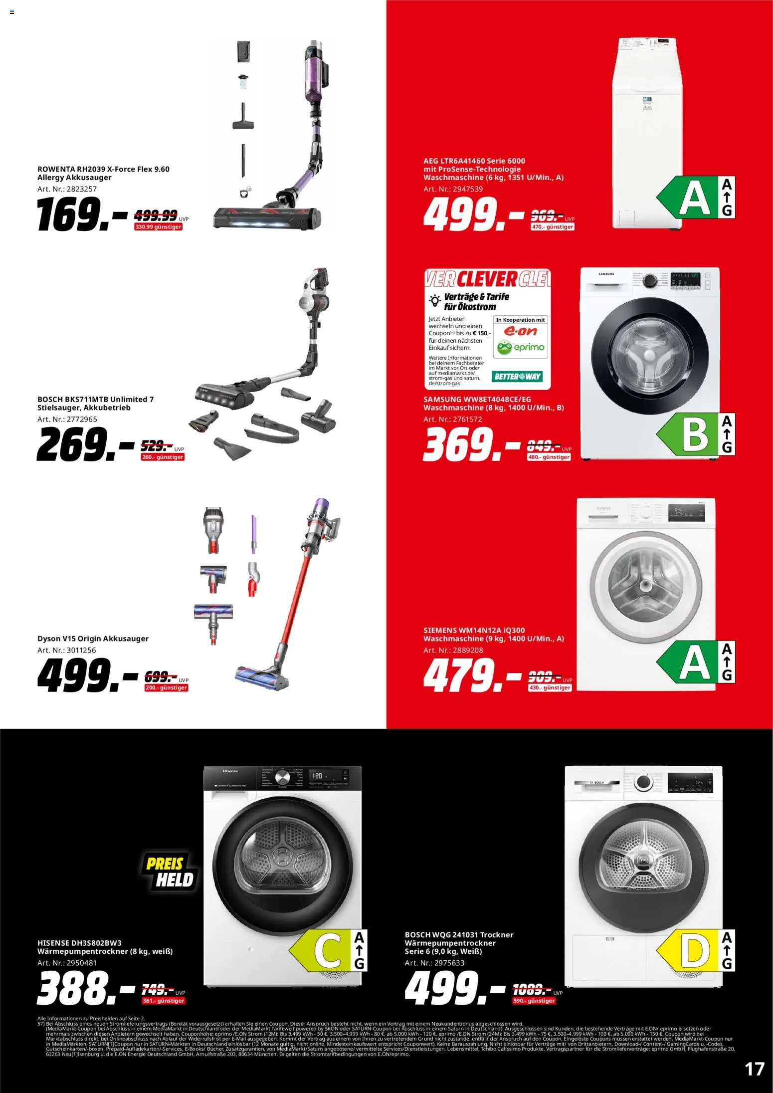 Media Markt - Black Friday  – gültig ab 28.10.2025 | Seite: 17 | Produkte: Hisense, AEG, Trockner, Waschmaschine