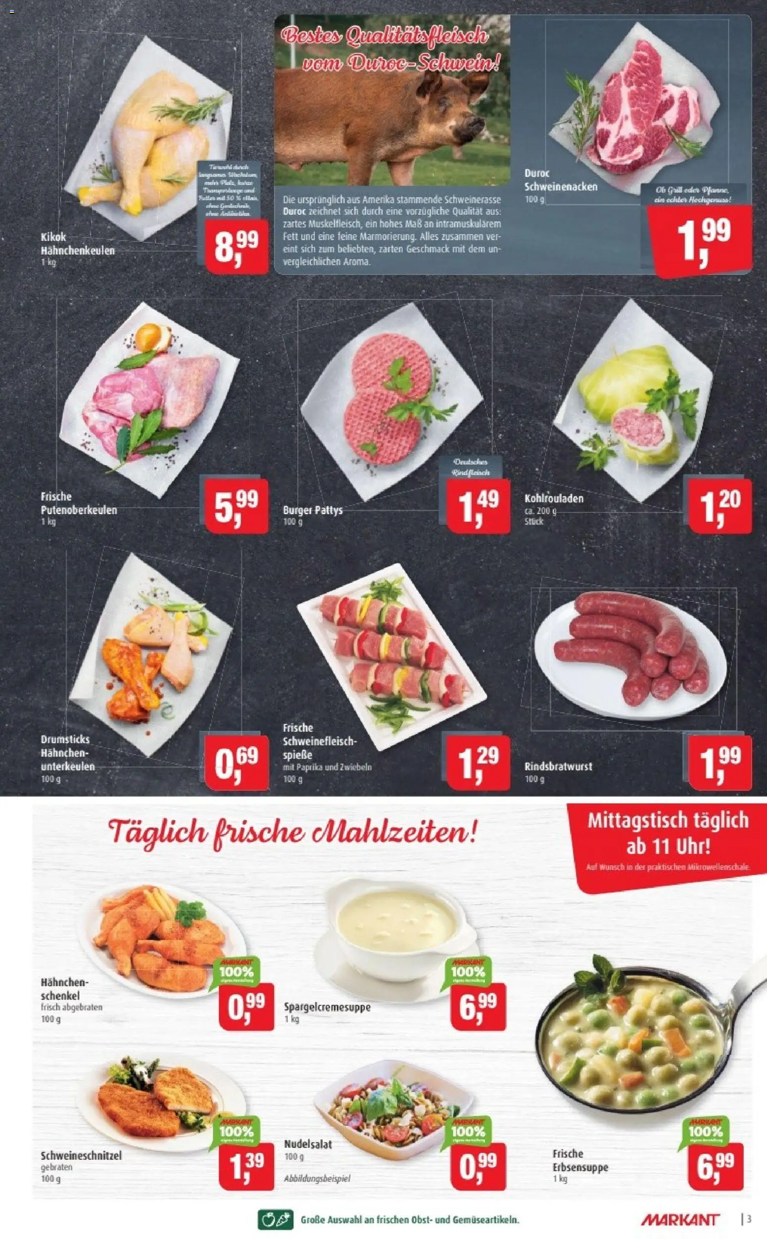 Markant Prospekt 	 – gültig ab 03.11.2025 | Seite: 3 | Produkte: Grill, Burger, Schweinefleisch, Uhr