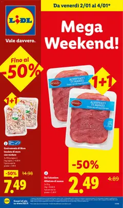 Anteprima del volantino Lidl Mega Weekend catalogo valido a partire dal 02.01.2026