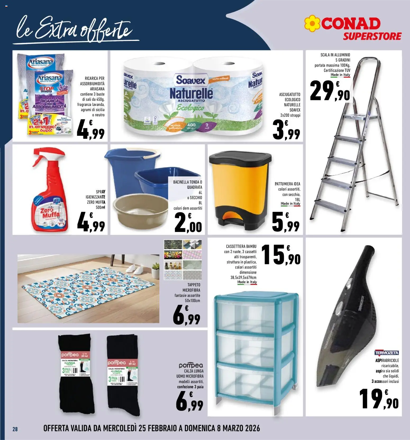 Volantino Conad del 25.02.2026 | Pagina: 28 | Prodotti: Agrumi, Pattumiera, Alluminio, Tappeto
