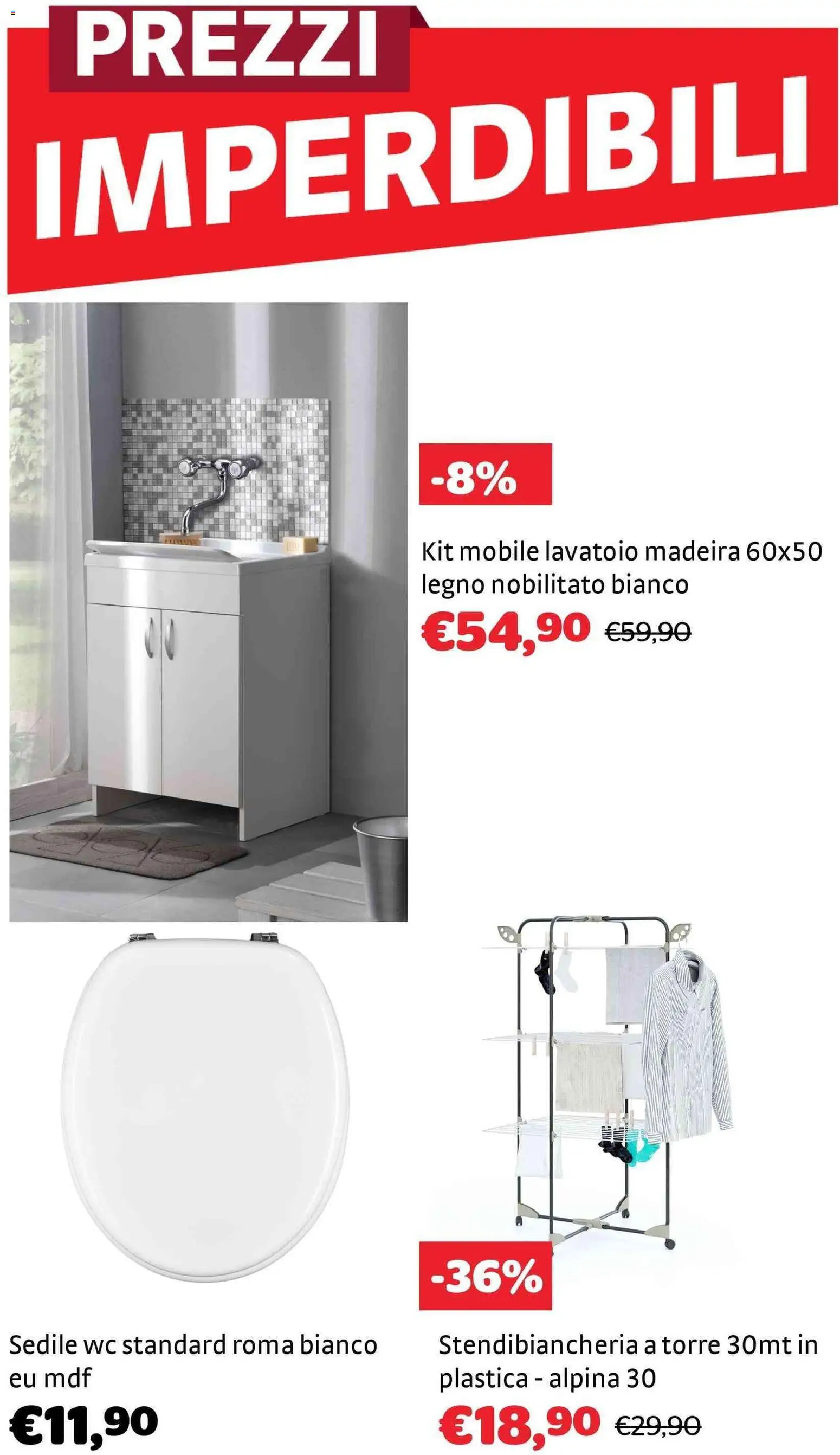 Volantino Brico Center del 02.01.2026 | Pagina: 11 | Prodotti: Mobile, Stendibiancheria, WC