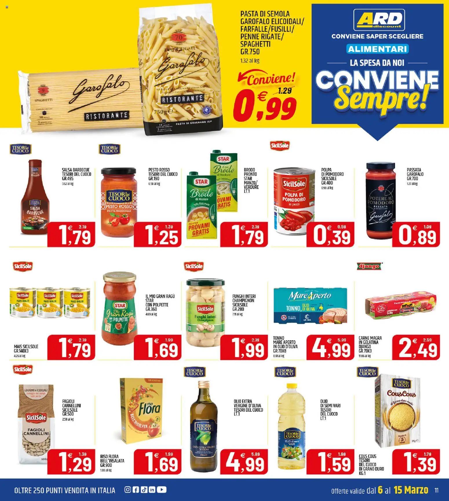 Volantino ARD Discount del 06.03.2026 | Pagina: 11 | Prodotti: Legumi, Cereali, Salsa, Pesto