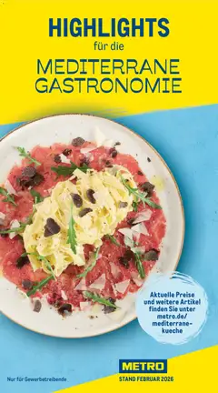 Metro Highlights Mediterrane Gastronomie ab 01.02.2026 gültig