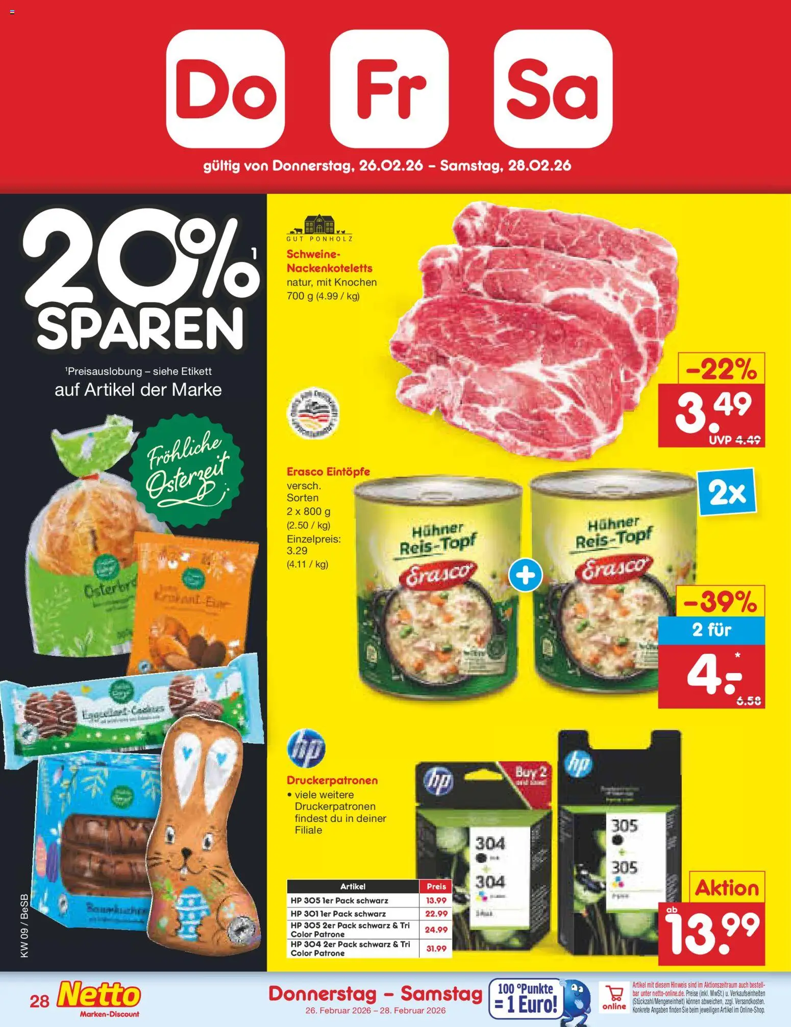 Netto Marken-Discount Prospekt 	 – gültig ab 23.02.2026 | Seite: 44 | Produkte: HP, Erasco