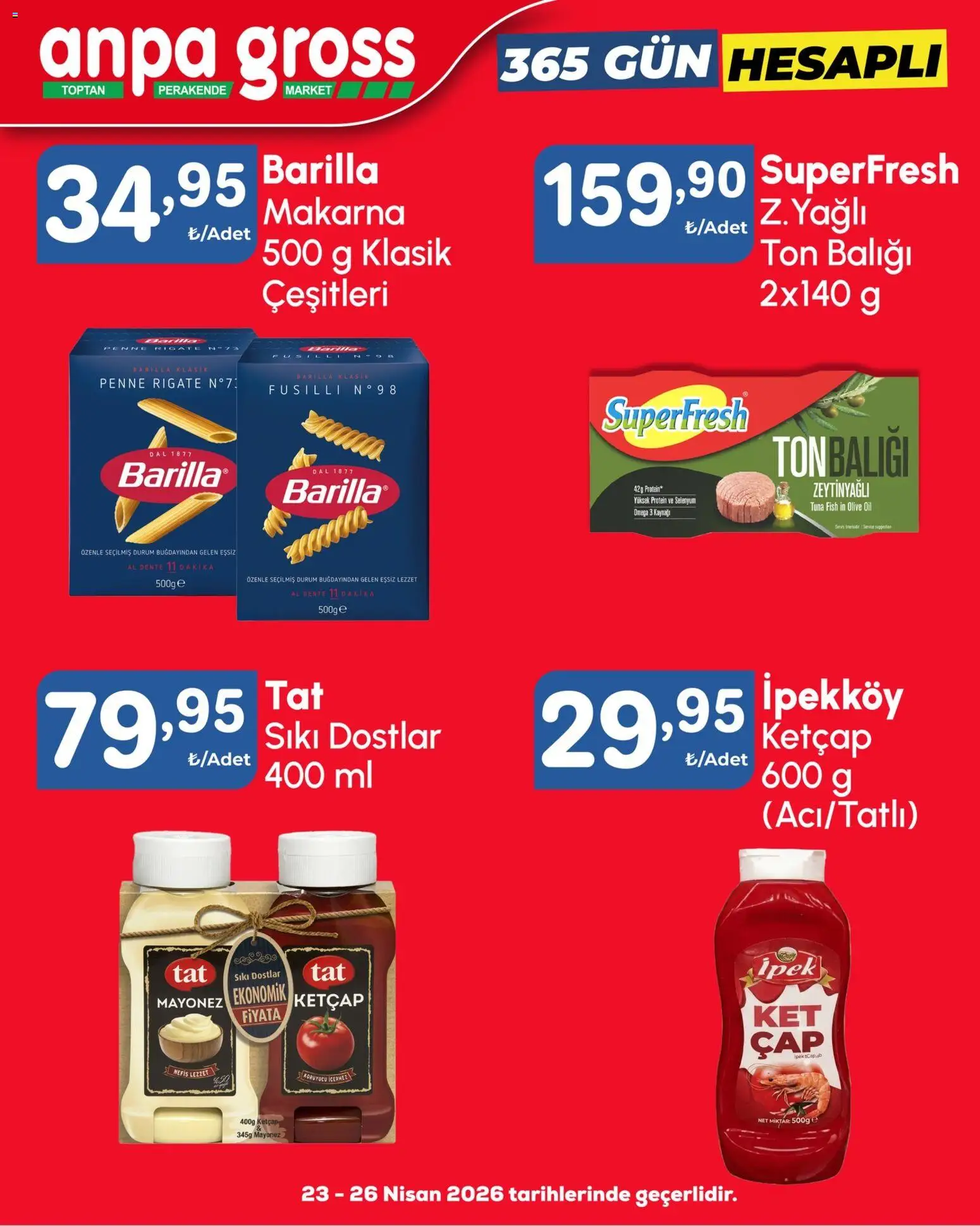 Anpa Gross Katalog - 23.04.2026 tarihinden itibaren geçerlidir | Sayfa: 2 | Ürünler: Makarna, Ketçap, Mayonez, Ton balığı