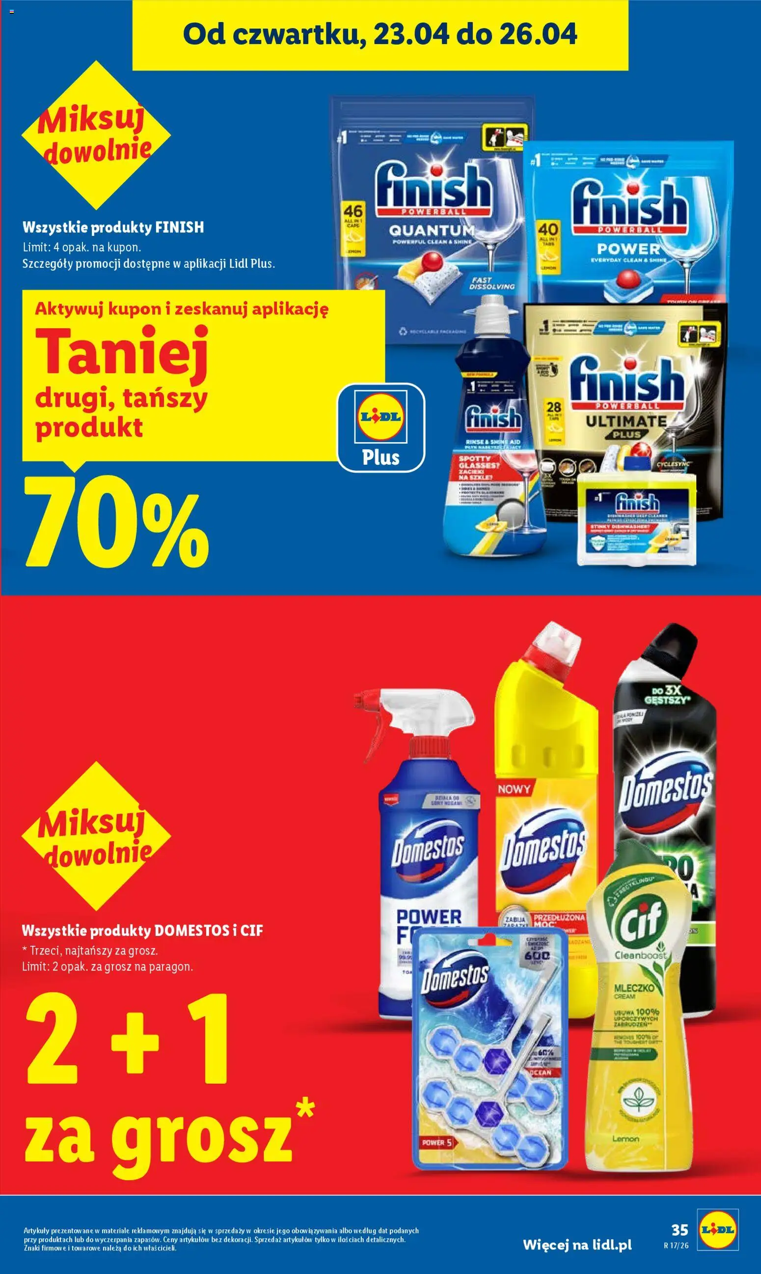 Lidl gazetka od 23.04.2026 | Strona: 35 | Produkty: Cleaner, Domestos, Finish