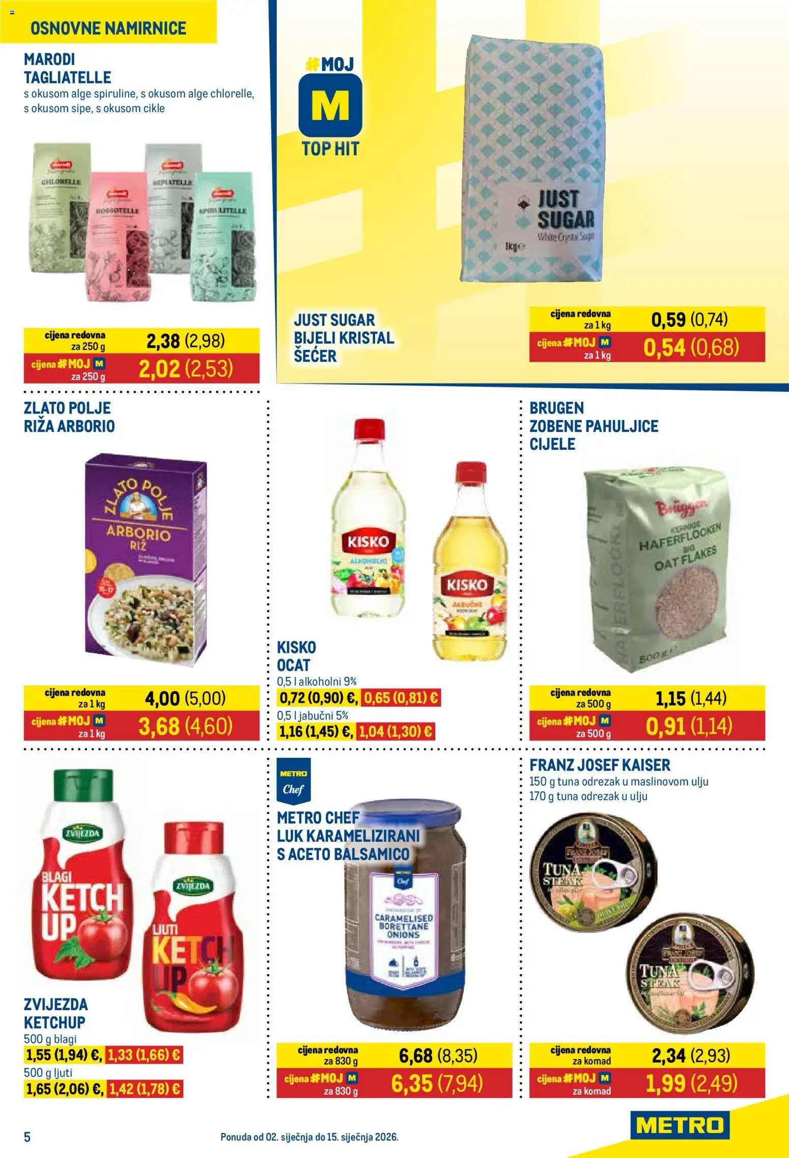 Metro katalog | vrijedi od 02.01.2026 | Stranica: 5 | Proizvodi: Pahuljice, Luk, Šećer, Balsamico