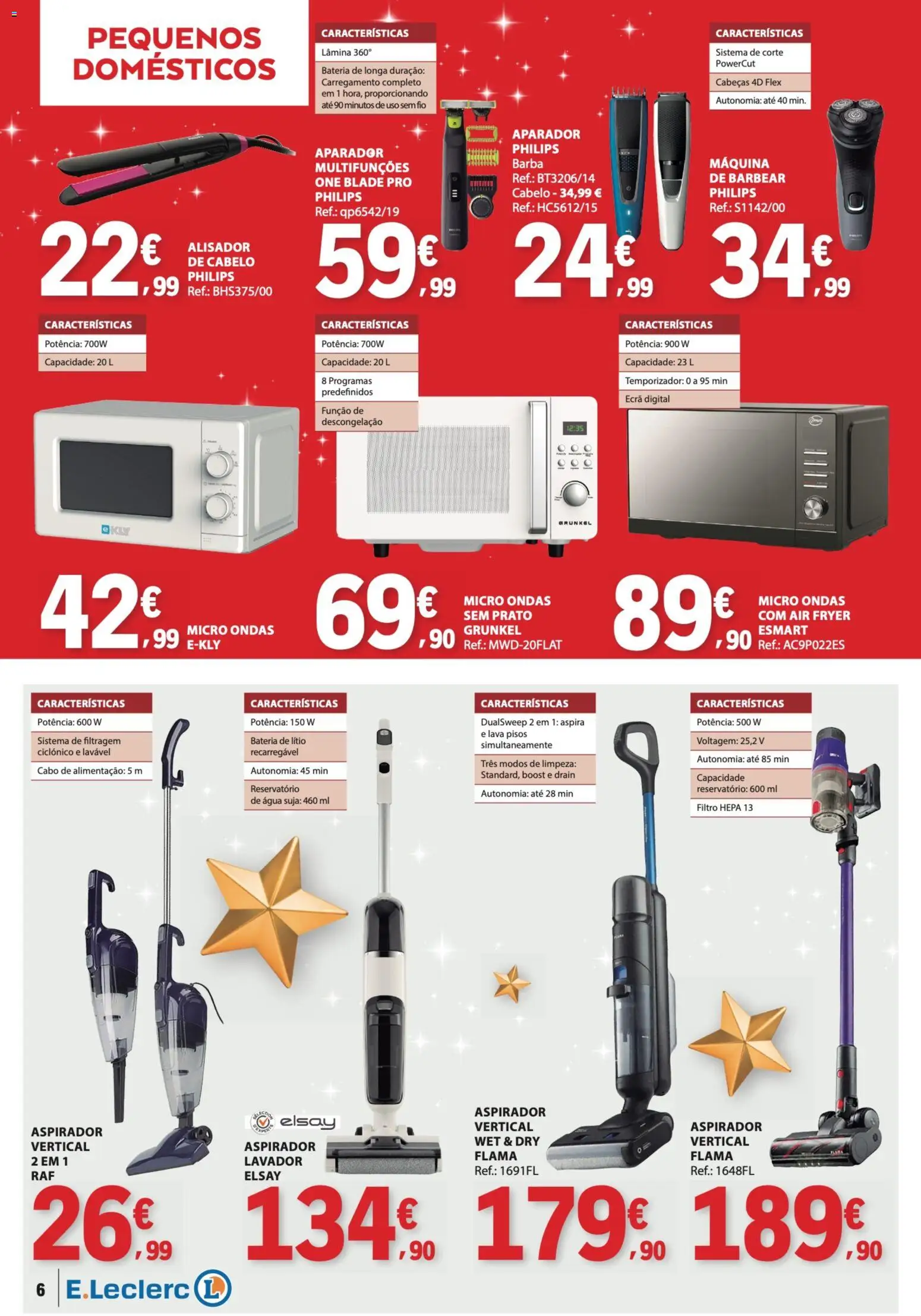 E.Leclerc folheto │ válido de 25.11.2025 | Página: 6 | Produtos: Cabo, Air fryer, Alisador, Aparador