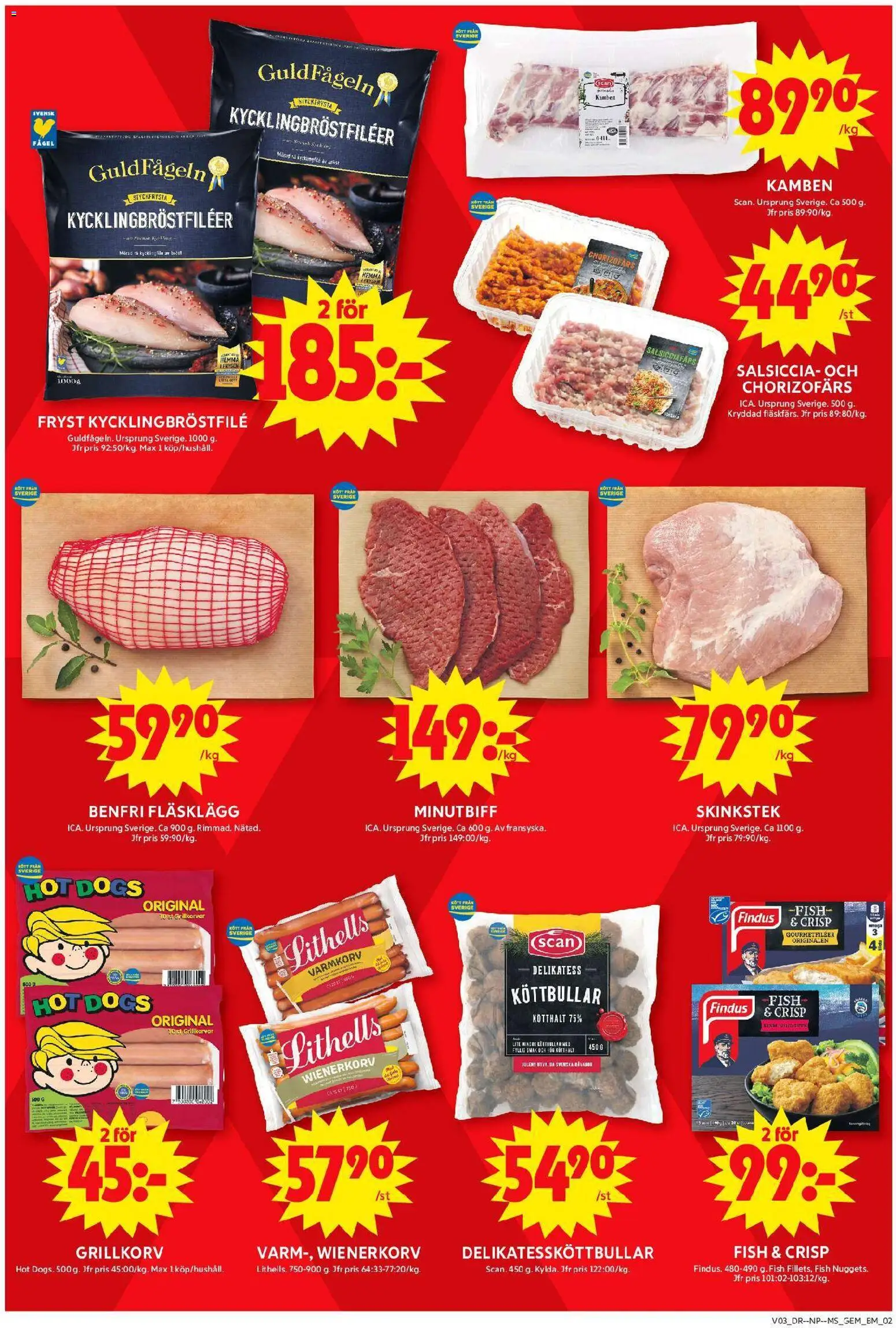 ICA Maxi reklamblad aktuell från 12.01.2026 | Sida: 3 | Produkter: Gem, Köttbullar, Grillkorv, Wienerkorv