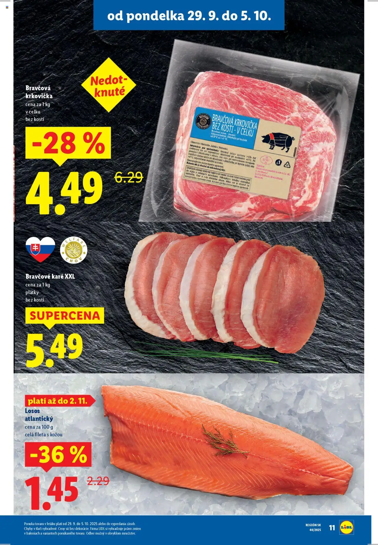 Nové Lidl akcie – leták je platný od 29.09.2025 | Strana: 13 | Produkty: Chladnička, Bravčová krkovička, Krkovička
