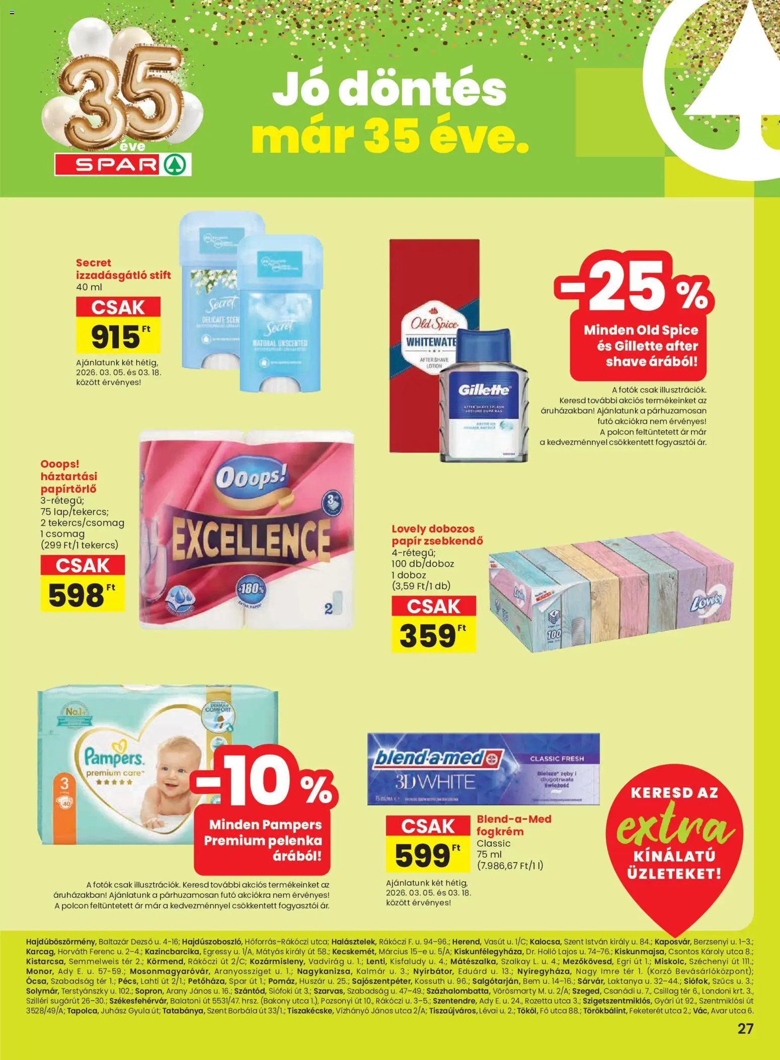 Spar akciós ujság - amely érvényes a következő dátumtól: 05.03.2026 | Oldal: 8 | Termékek: Old spice, Papírtörlő, Stift, Doboz