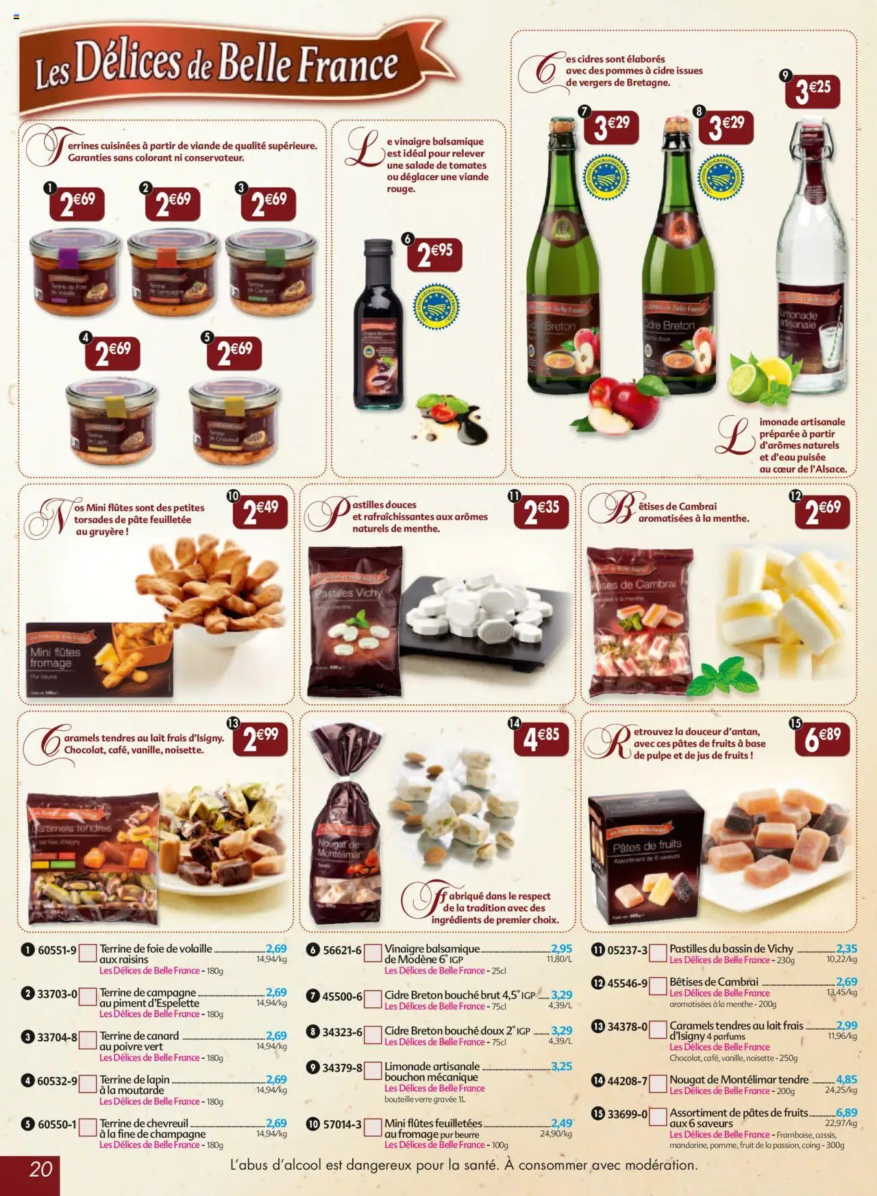  | Page: 20 | Produits: Pâtes de fruits, Limonade, Lapin, Pâte feuilletée