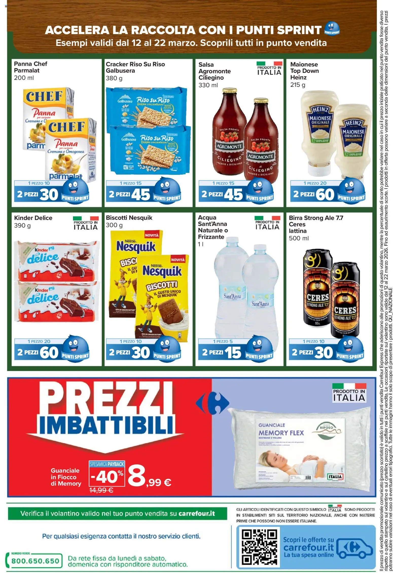 Volantino Carrefour del 12.03.2026 | Pagina: 10 | Prodotti: Birra, Acqua, Salsa, Top