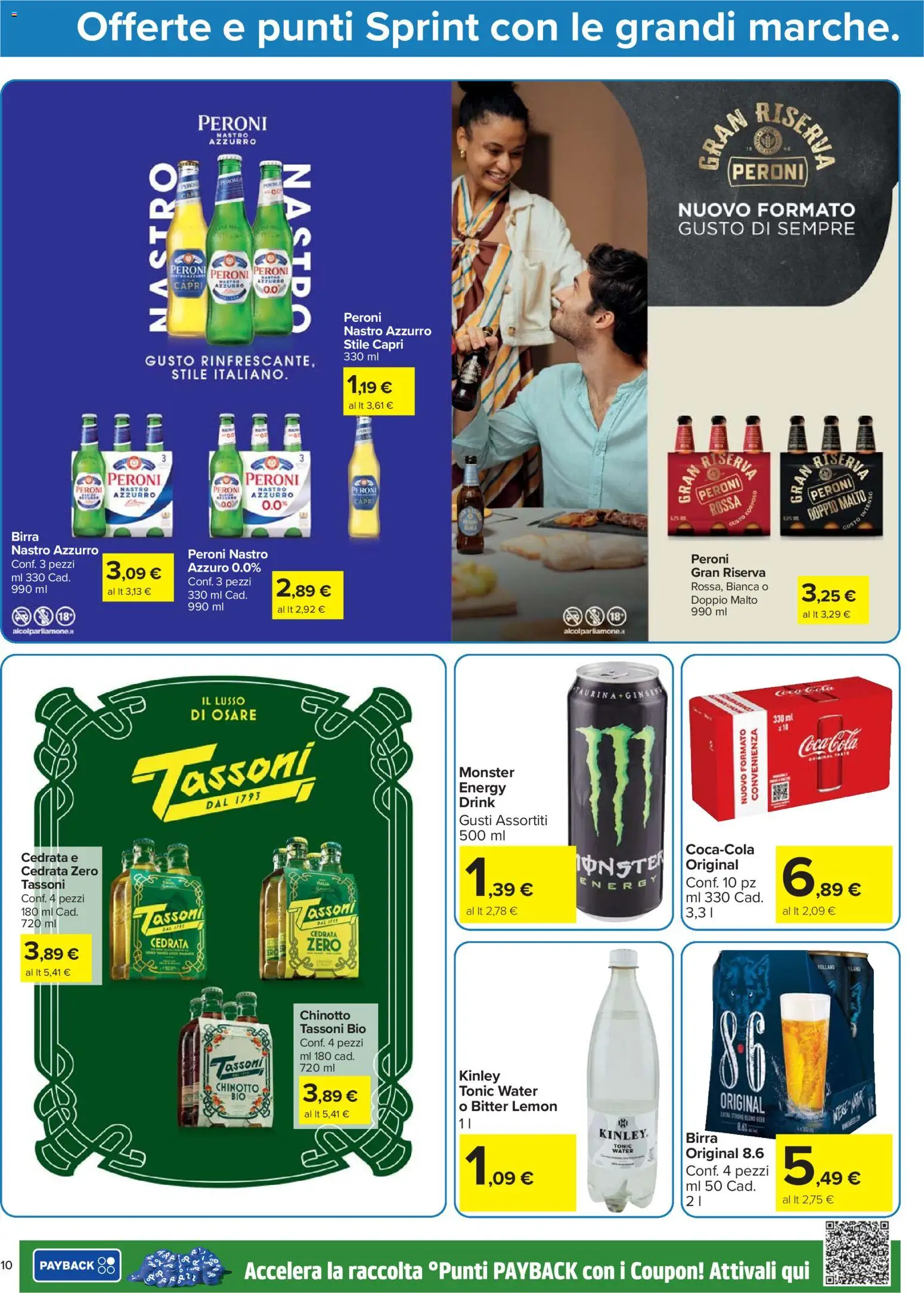 Volantino Carrefour del 24.03.2026 | Pagina: 10 | Prodotti: Birra, Chinotto, Cedrata, Coca Cola