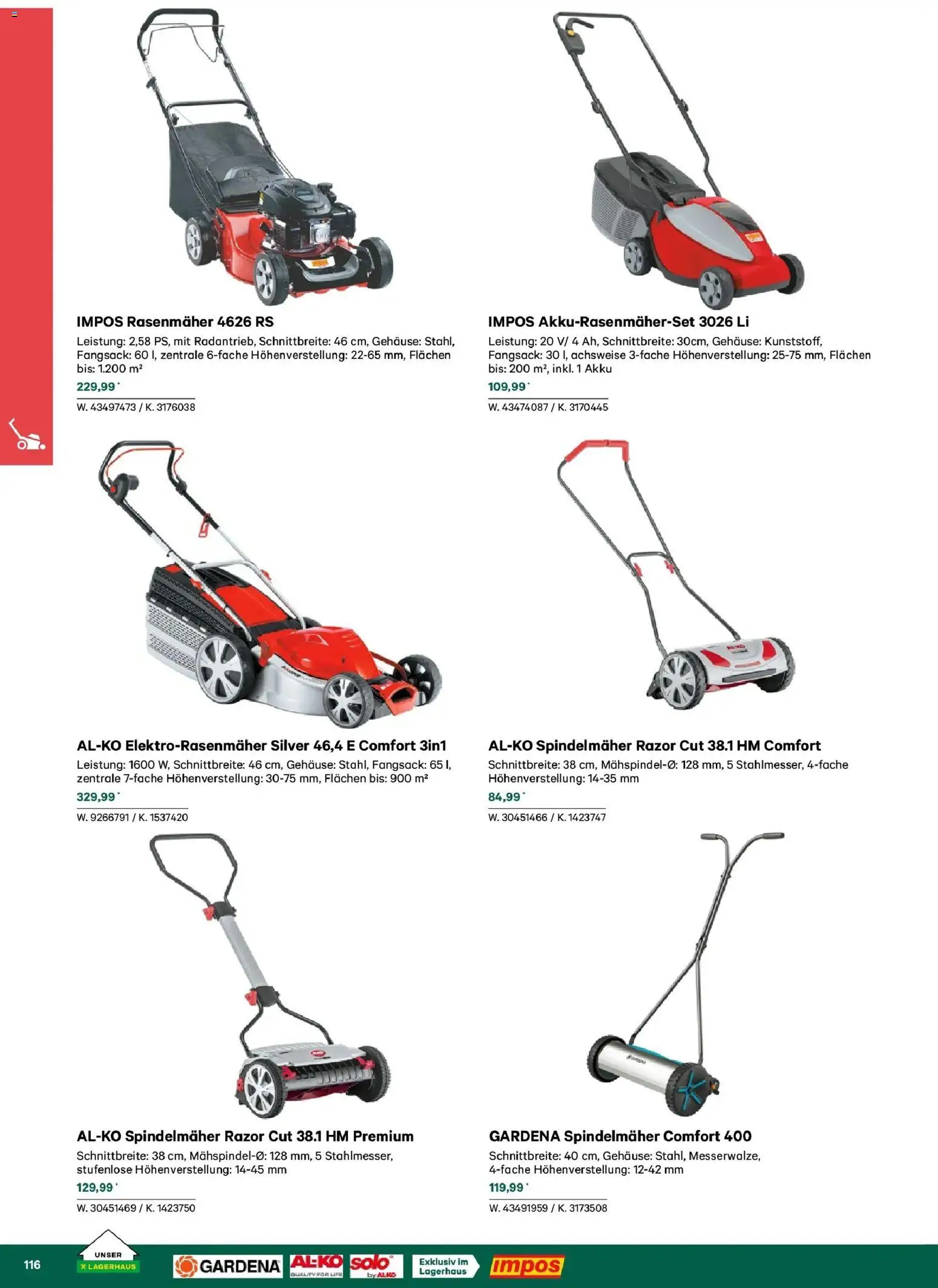 Lagerhaus Garten & Freizeit Katalog 2026 - Wien, Innsbruck gültig ab 01.03.2026 | Seite: 116 | Produkte: Rasenmäher