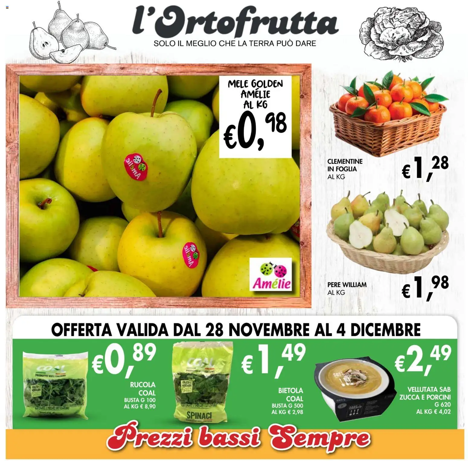 Volantino Coal del 28.11.2025 | Pagina: 2 | Prodotti: Mele, Rucola, Zucca, Terra