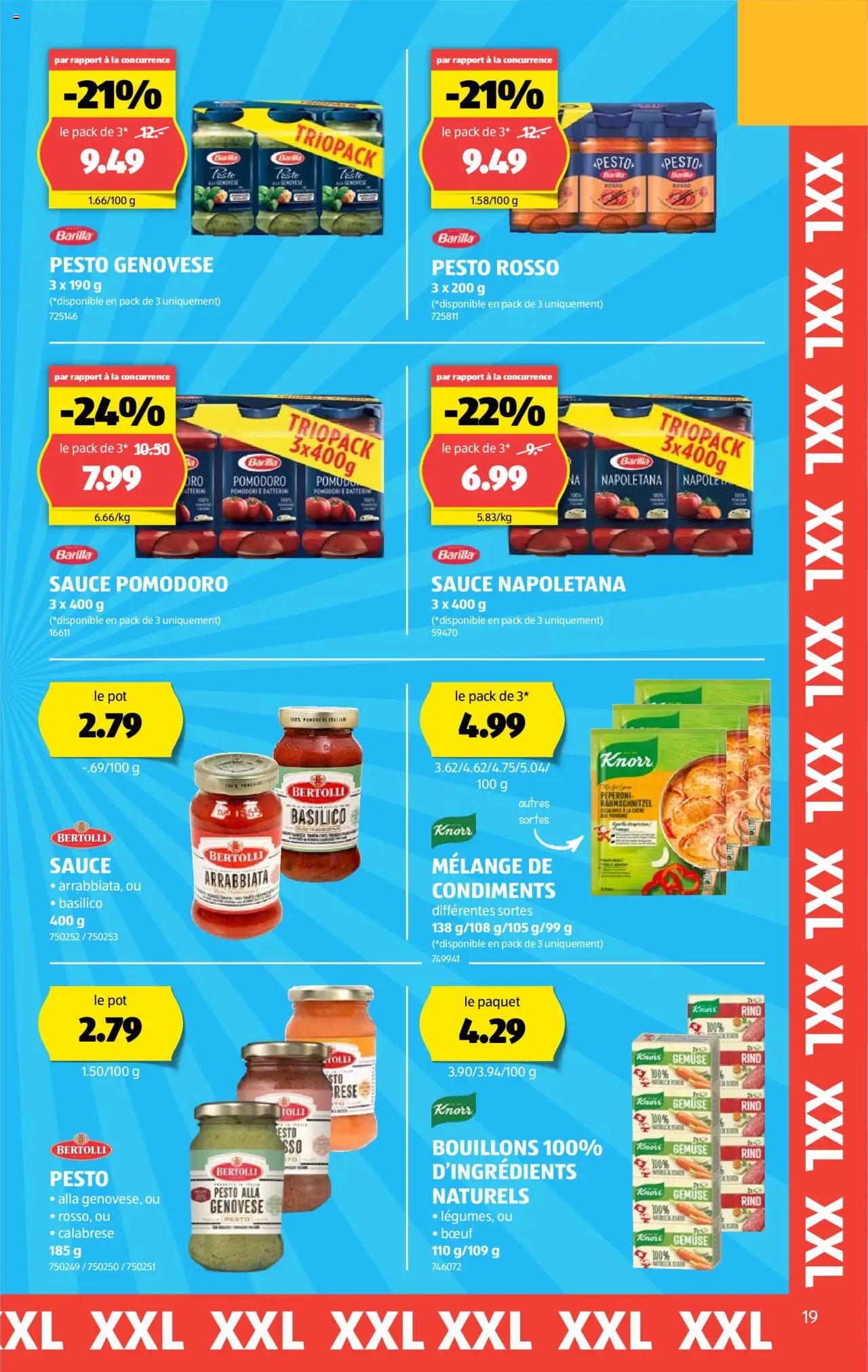 Aldi Prospectus ab 14.08.2025 | Seite: 19 | Produkte: Barilla, Gemüse
