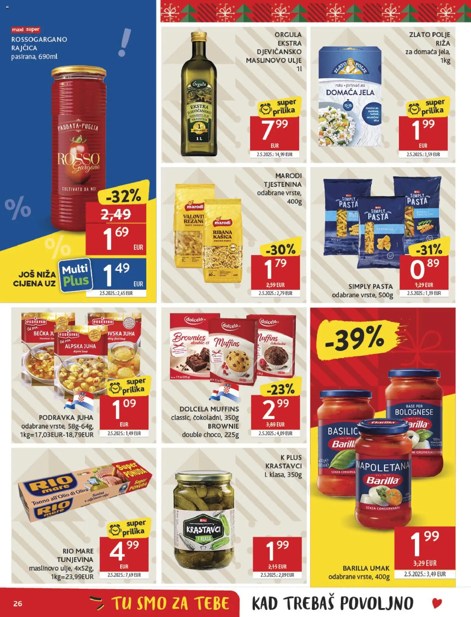 Konzum HR akciós ujság - amely érvényes a következő dátumtól: 10.12.2025 | Oldal: 26 | Termékek: Farfalle, Brownie