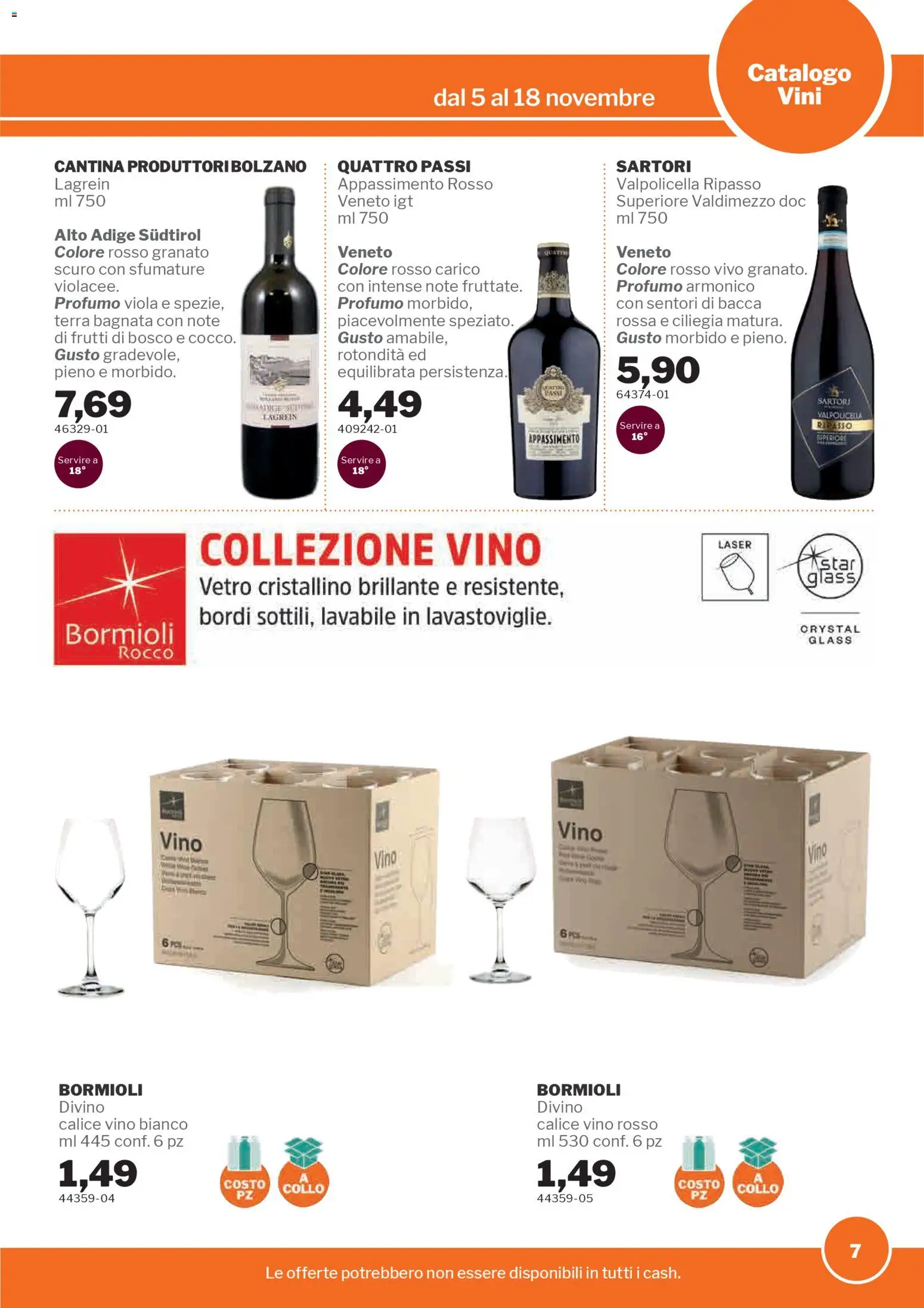 Volantino Sogegross del 05.11.2025 | Pagina: 7 | Prodotti: Vino, Vino rosso, Vino bianco, Profumo