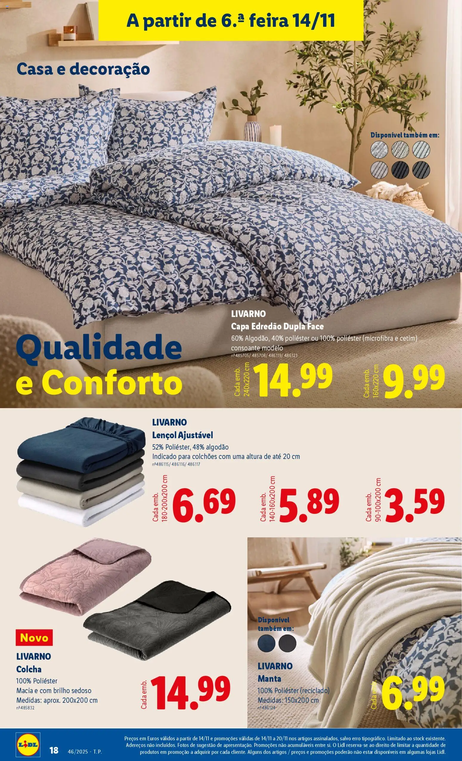 Lidl Black Friday │ válido de 10.11.2025 | Página: 18 | Produtos: Algodão, Colchões, Lençol, Colcha