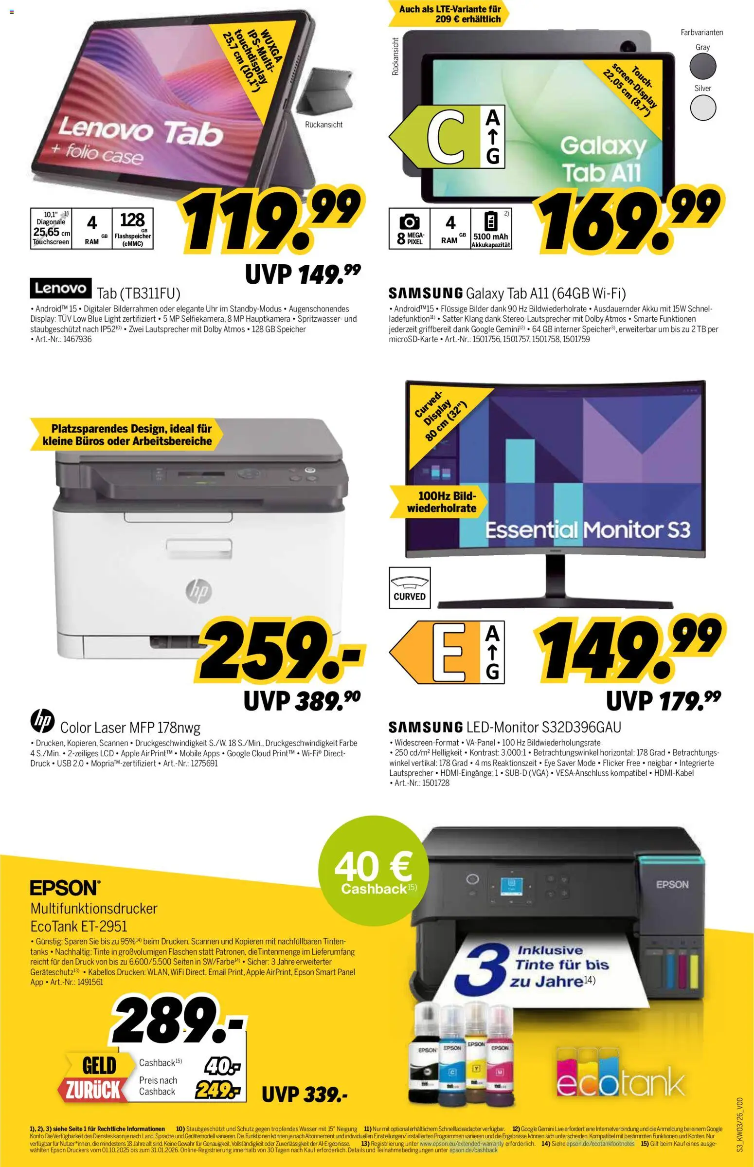 Medimax Prospekt 	 – gültig ab 09.01.2026 | Seite: 3 | Produkte: Lenovo, Apple, Wasser, Bilderrahmen