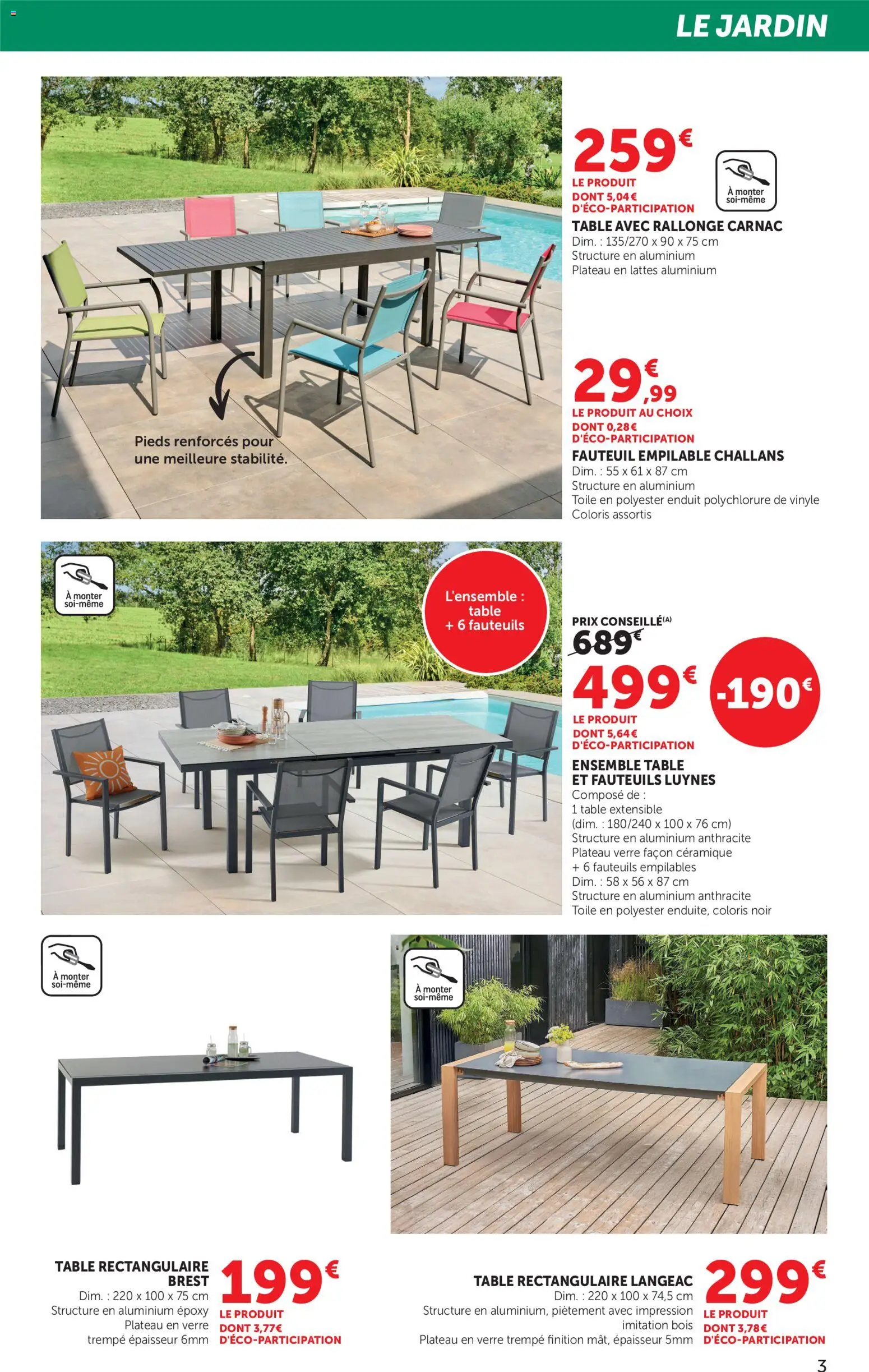 {H1} | Page: 3 | Produits: Plateau, Table extensible, Fauteuil, Table