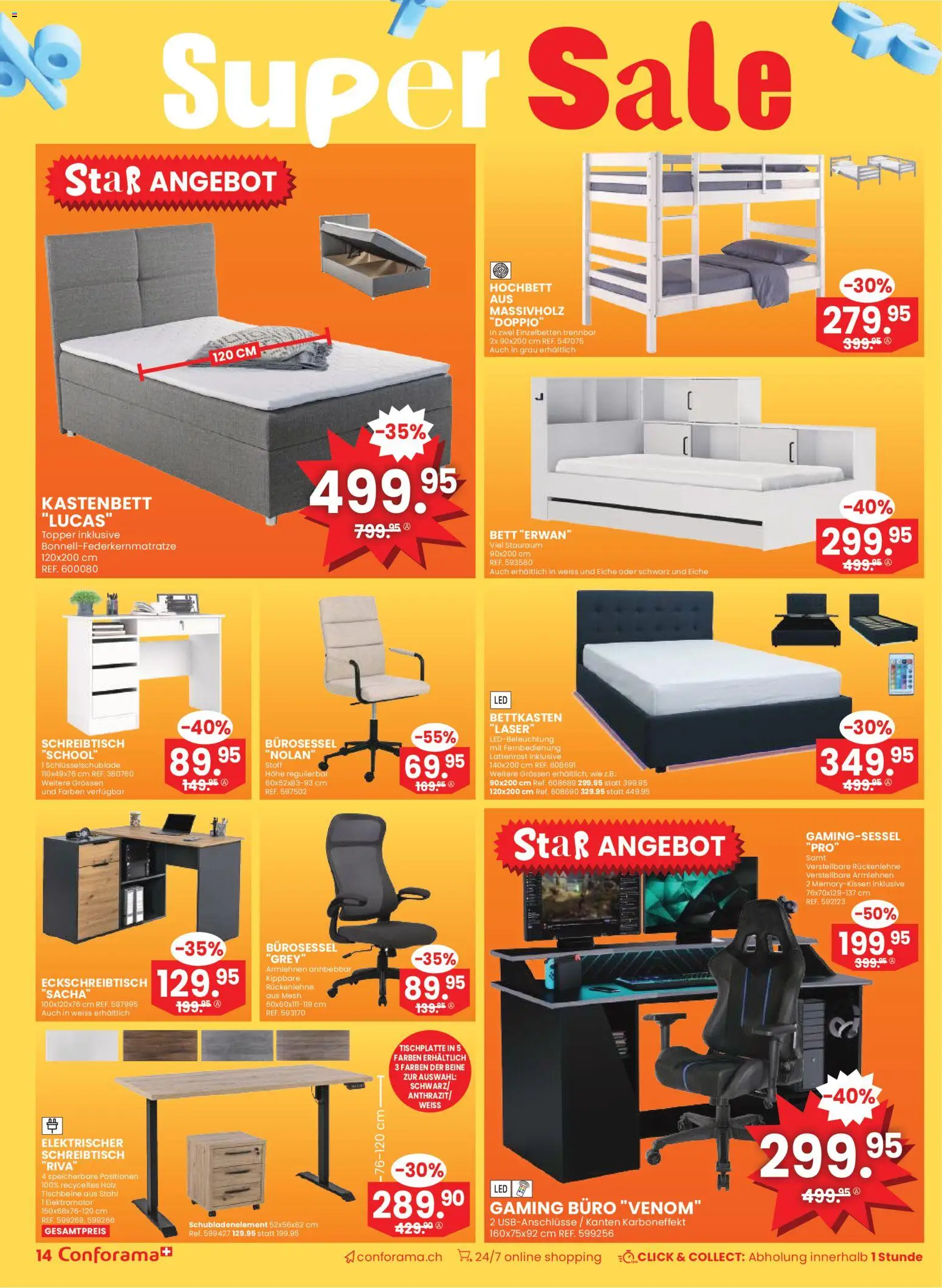 Conforama Aktionen – gültig ab 07.01.2026 | Seite: 14 | Produkte: Topper, Lattenrost, Bett