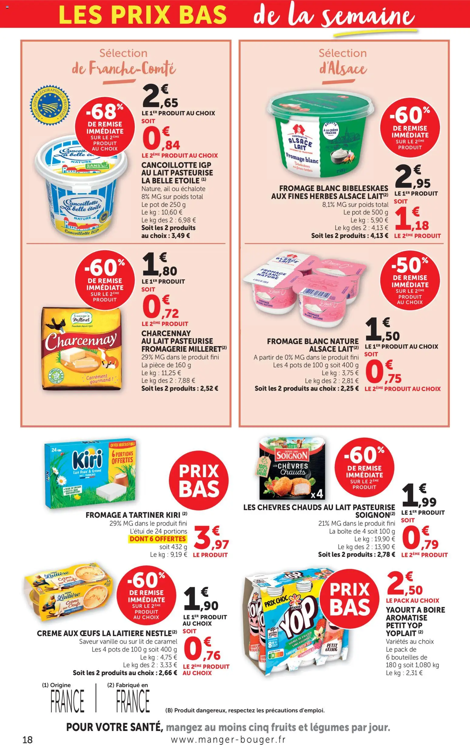 {H1} | Page: 18 | Produits: Échalote, Poids, Œufs, Fromage à tartiner