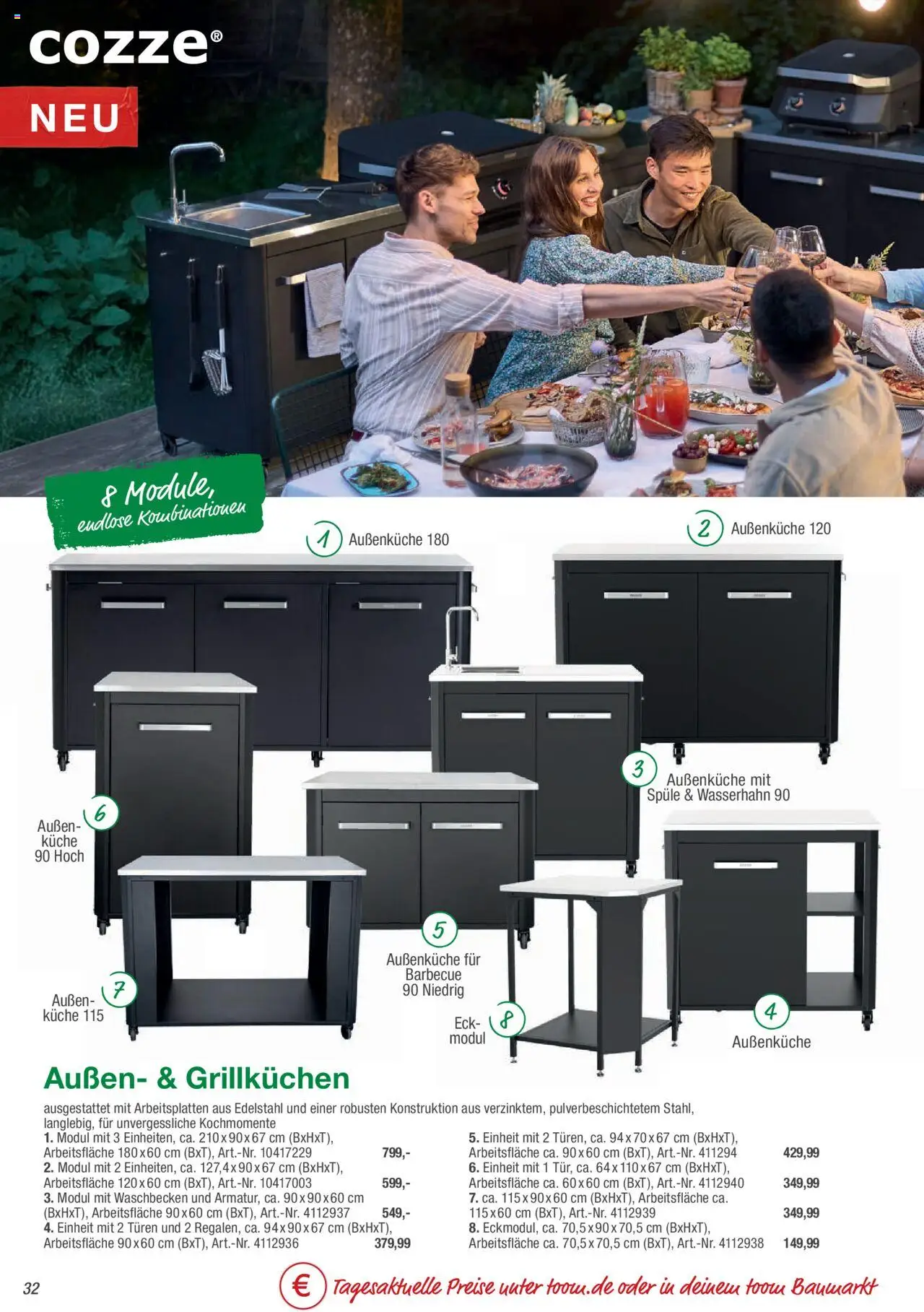 Toom Baumarkt Grills & Zubehör 2025 - gültig ab dem 19.02.2025 | Seite: 32 | Produkte: Waschbecken, Küche
