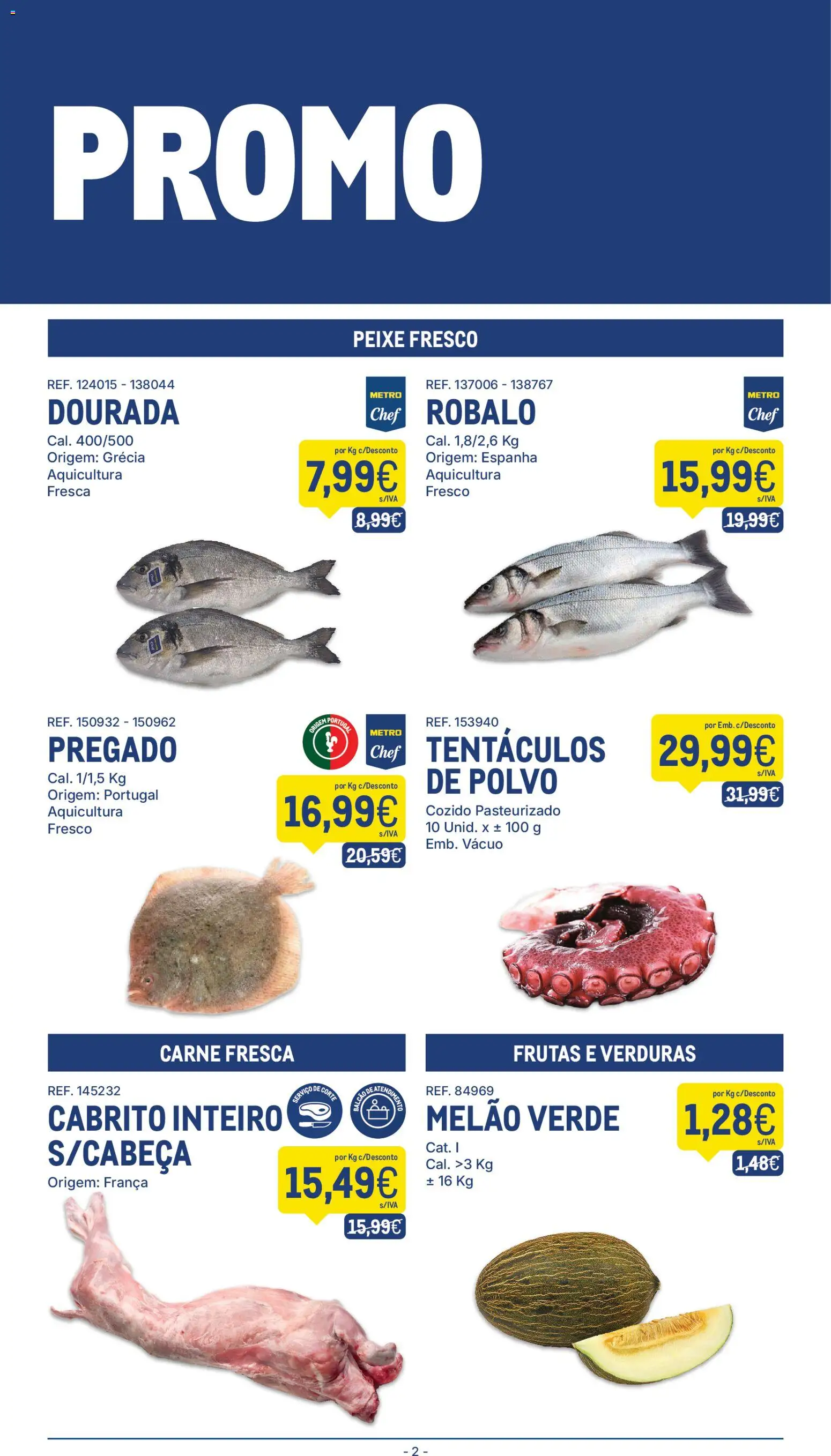 Makro folheto │ válido de 16.12.2025 | Página: 2 | Produtos: Cabrito, Peixe, Carne, Melão