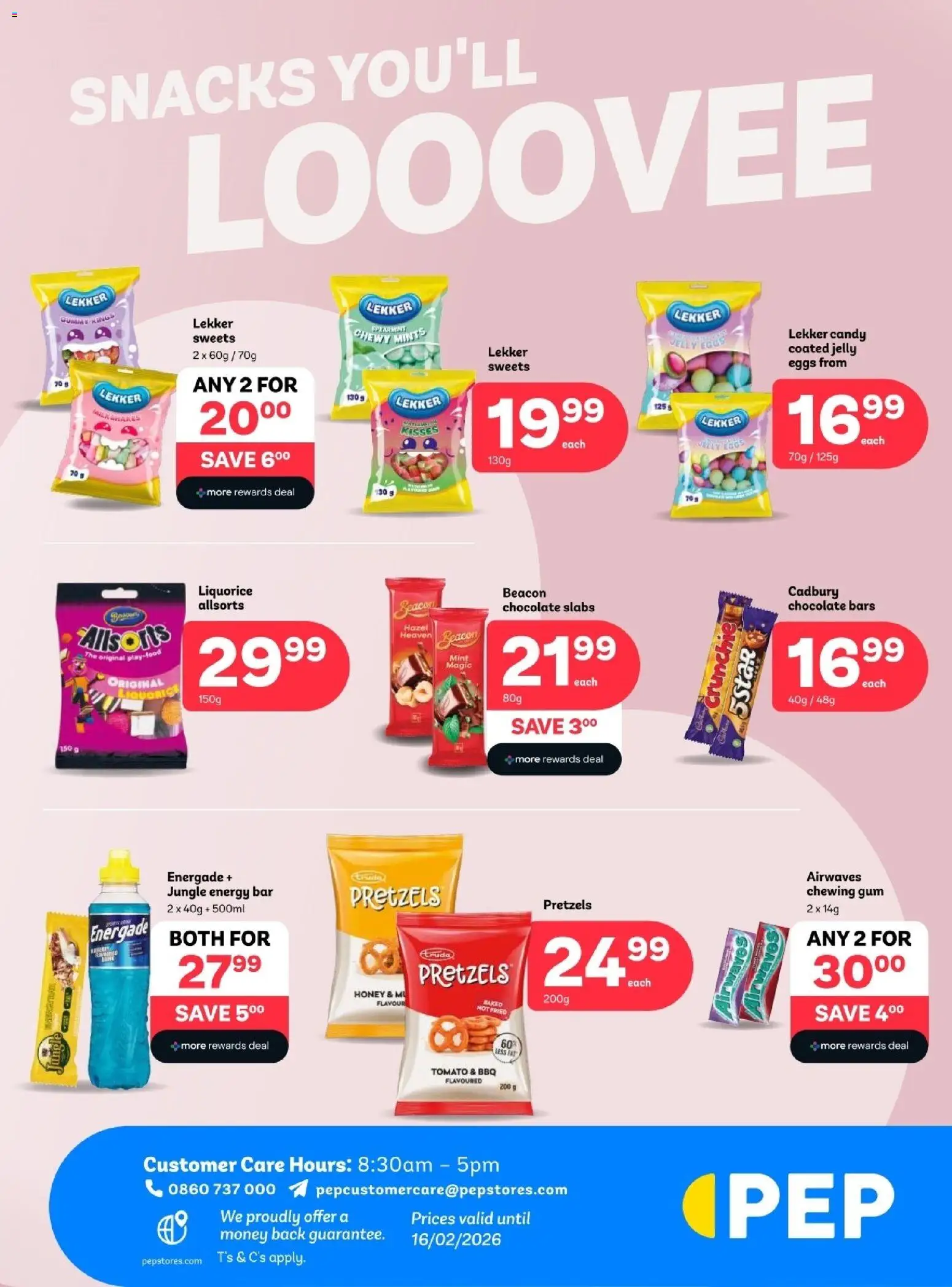 New PEP Stores catalogue – valid from 27.01.2026 | Page: 4 | Products: Sweets, Hat, Chocolate, Snacks