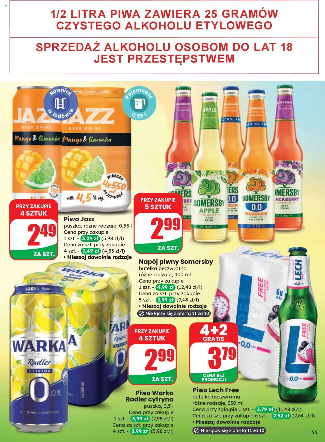 Dino Gazetka od 06.08.2025 | Strona: 55 | Produkty: Cytryna, Mango, Warka, Somersby