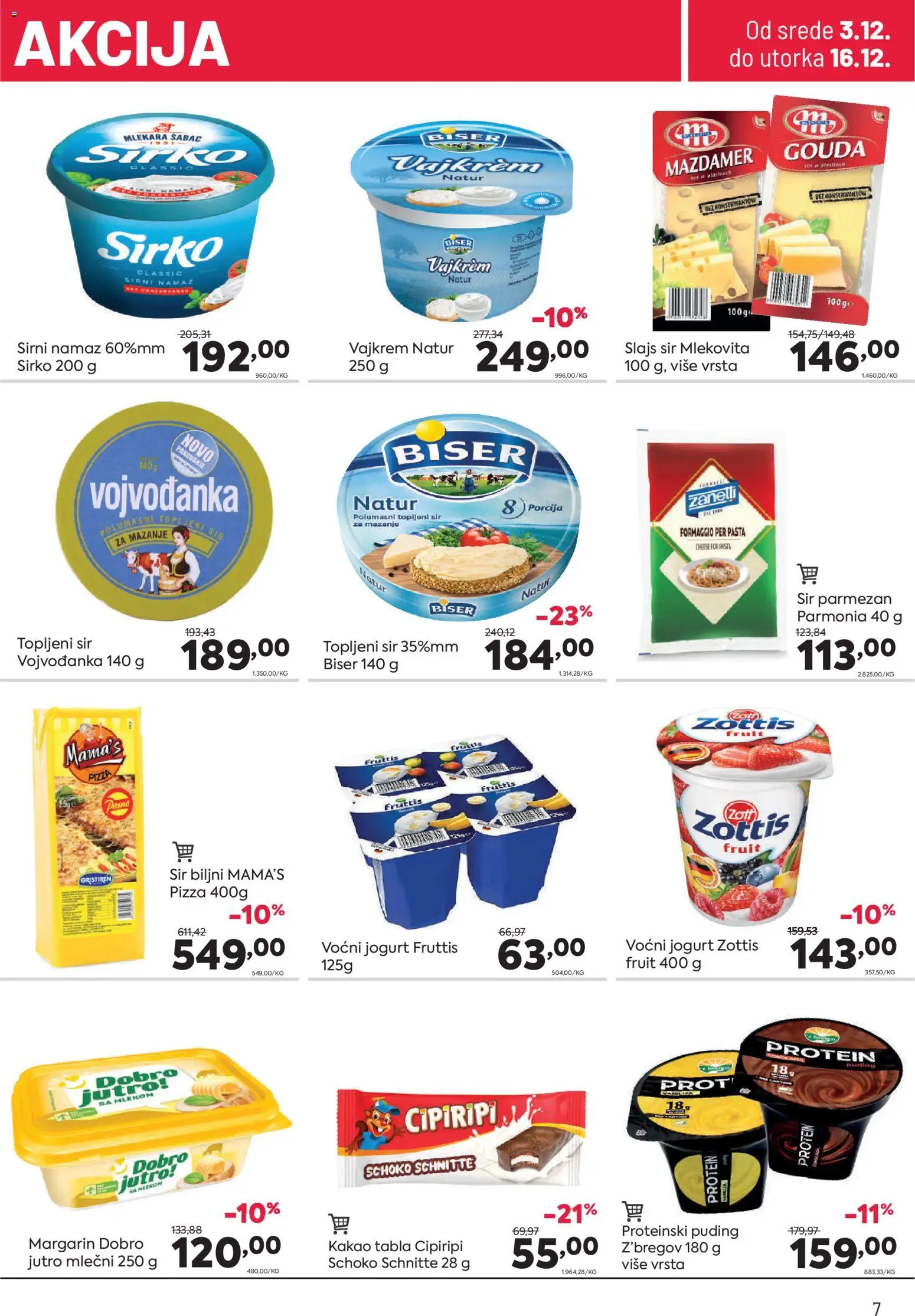 PerSu katalog - važi od 03.12.2025 | Strana: 7 | Proizvode: Puding, Proteinski puding, Margarin, Vajkrem