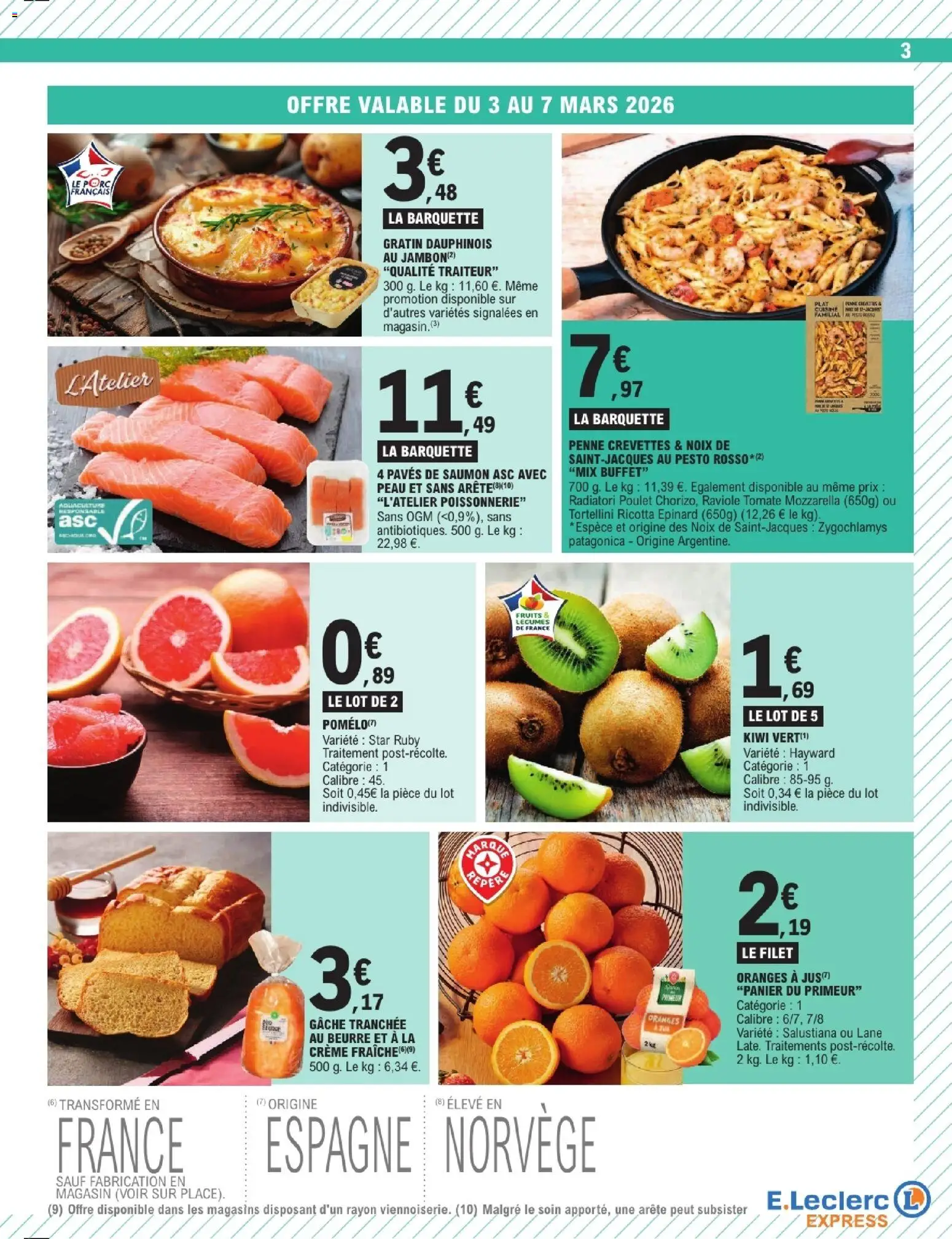 {H1} | Page: 3 | Produits: Epinard, Crevettes, Porc, Oranges