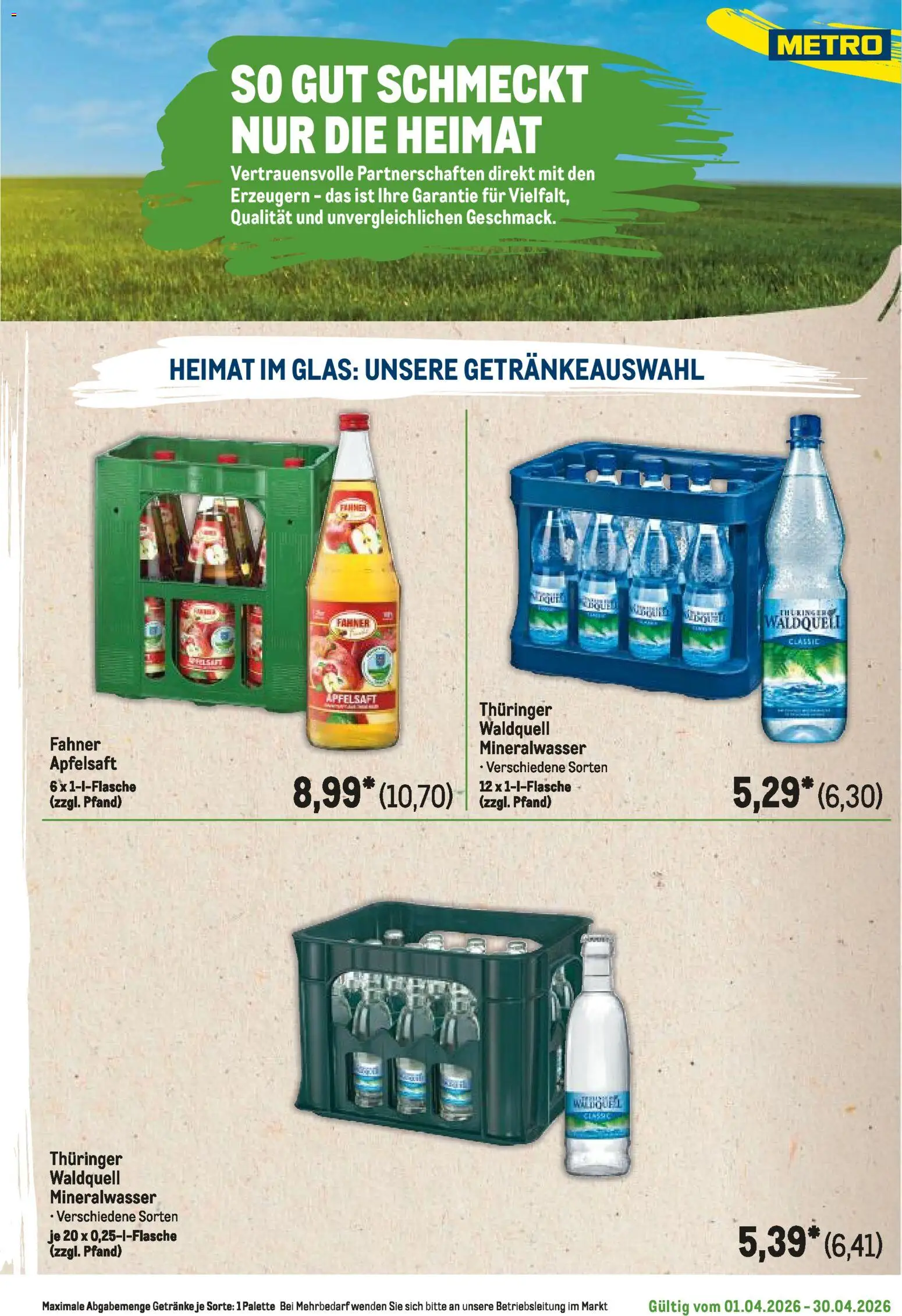 Metro Regionaler Flyer – gültig ab 01.04.2026 | Seite: 101 | Produkte: Apfelsaft, Mineralwasser