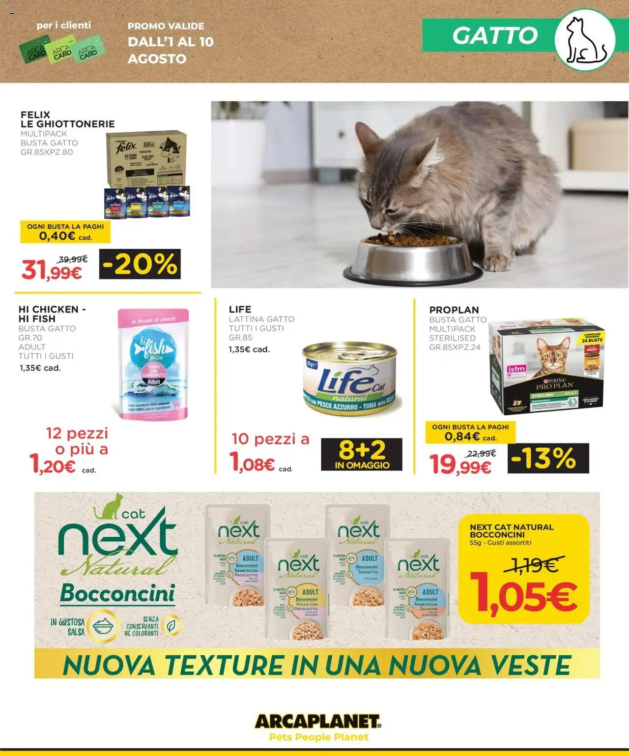 Volantino Arcaplanet del 01.08.2025 | Pagina: 13 | Prodotti: Salmone, Pesce, Salsa, Tonno
