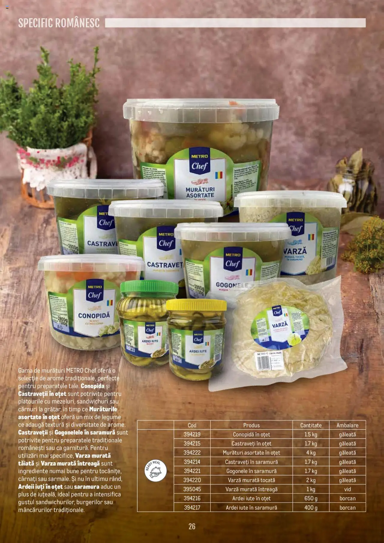 Noul catalog Metro – valabil de la 14.11.2024 | Pagină: 26 | Produse: Varză, Conopidă, Ardei, Oțet