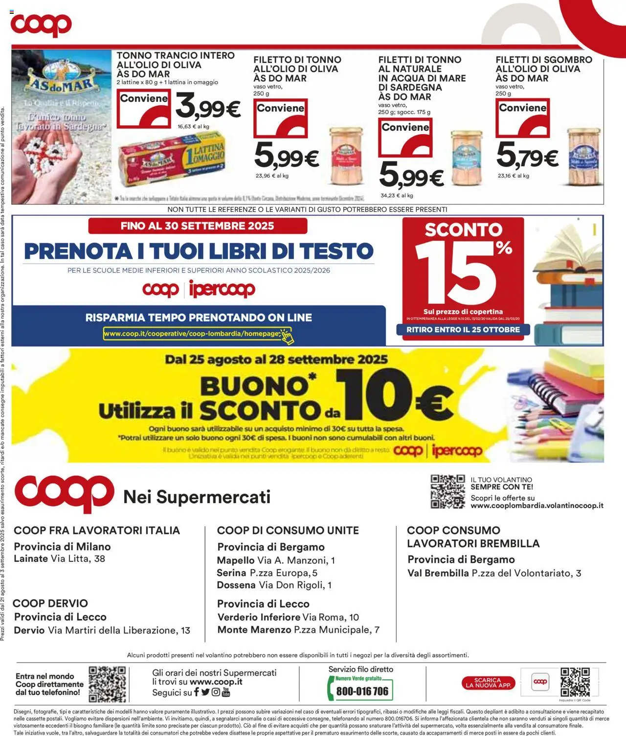 Volantino COOP del 21.08.2025 | Pagina: 12 | Prodotti: Tè, Acqua, Sgombro, Vaso