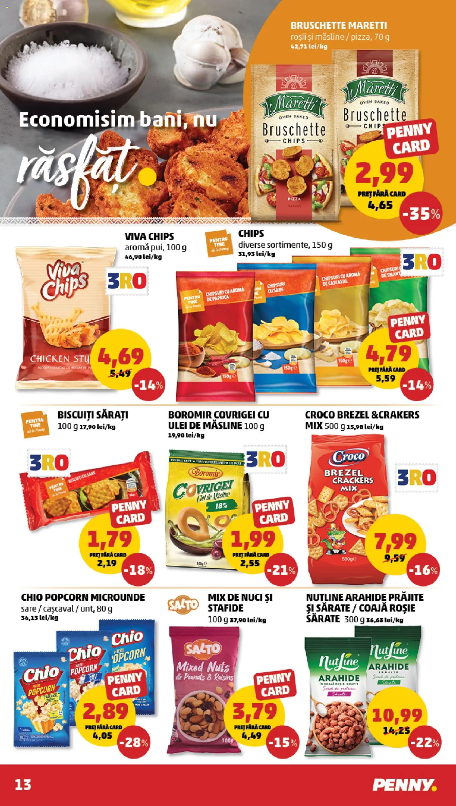 Noul catalog PENNY – valabil de la 04.03.2026 | Pagină: 13 | Produse: Măsline, Arahide, Covrigei, Sare