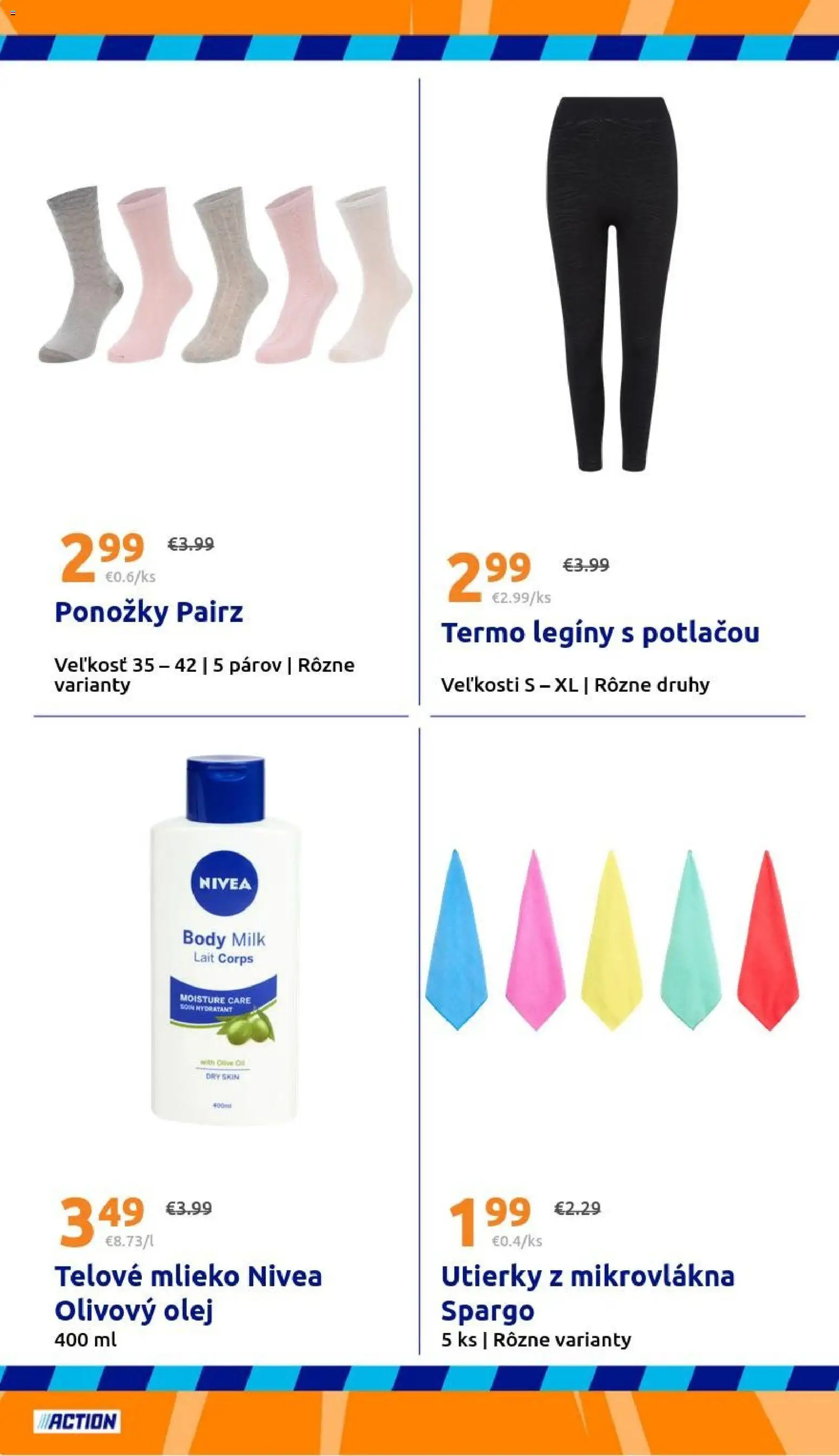 Nové Action akcie – leták je platný od 07.01.2026 | Strana: 22 | Produkty: Olej, Nivea, Olivový olej, Ponožky