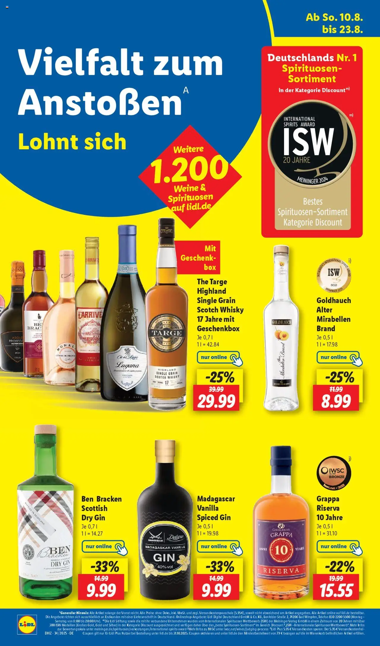 Lidl Prospekt Zossen	 - gültig ab dem 18.08.2025 | Seite: 52 | Produkte: Whisky, Bad, Gin, Telefon