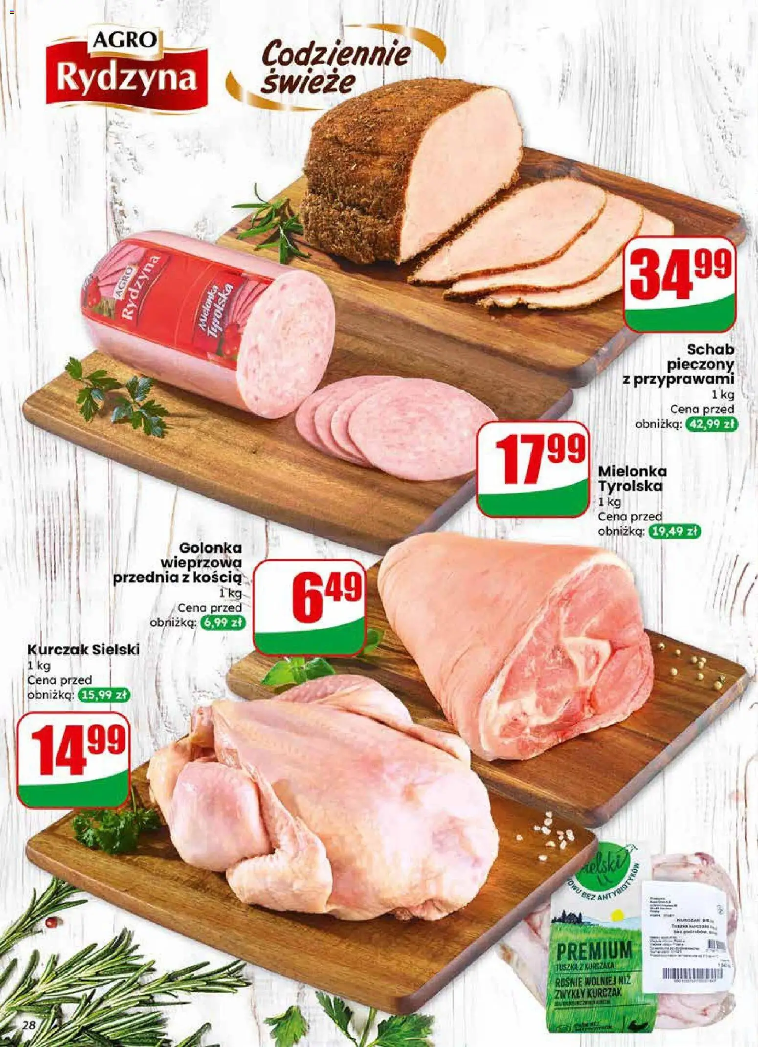 Dino gazetka od 11.03.2026 | Strona: 28 | Produkty: Kurczak, Schab, Mielonka tyrolska, Schab pieczony
