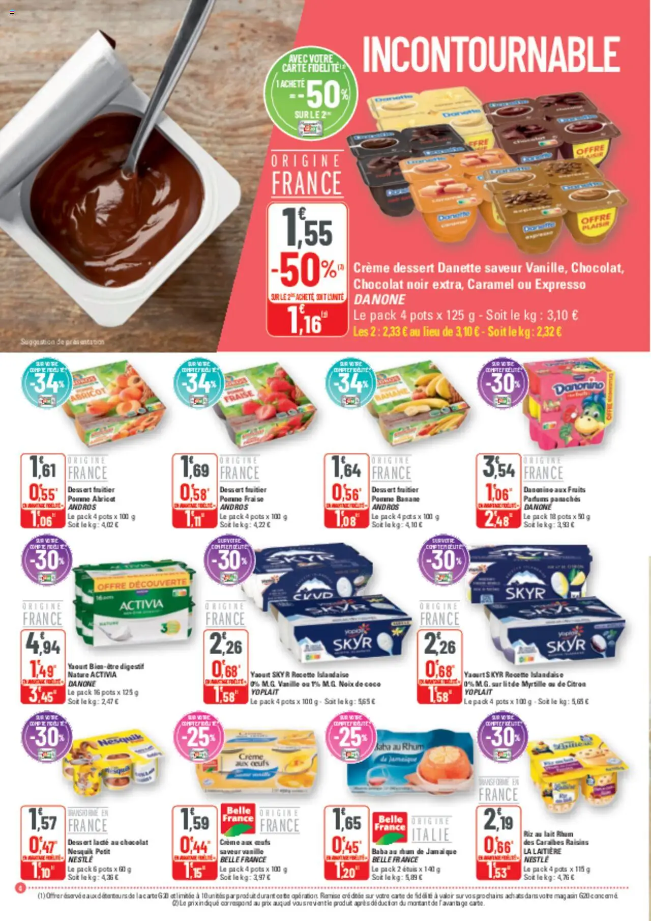 G20 Supermarchés catalogue à partir du 12/03/2025 - promo en ligne | Page: 4 | Produits: Fraise, Banane, Yaourt, Skyr