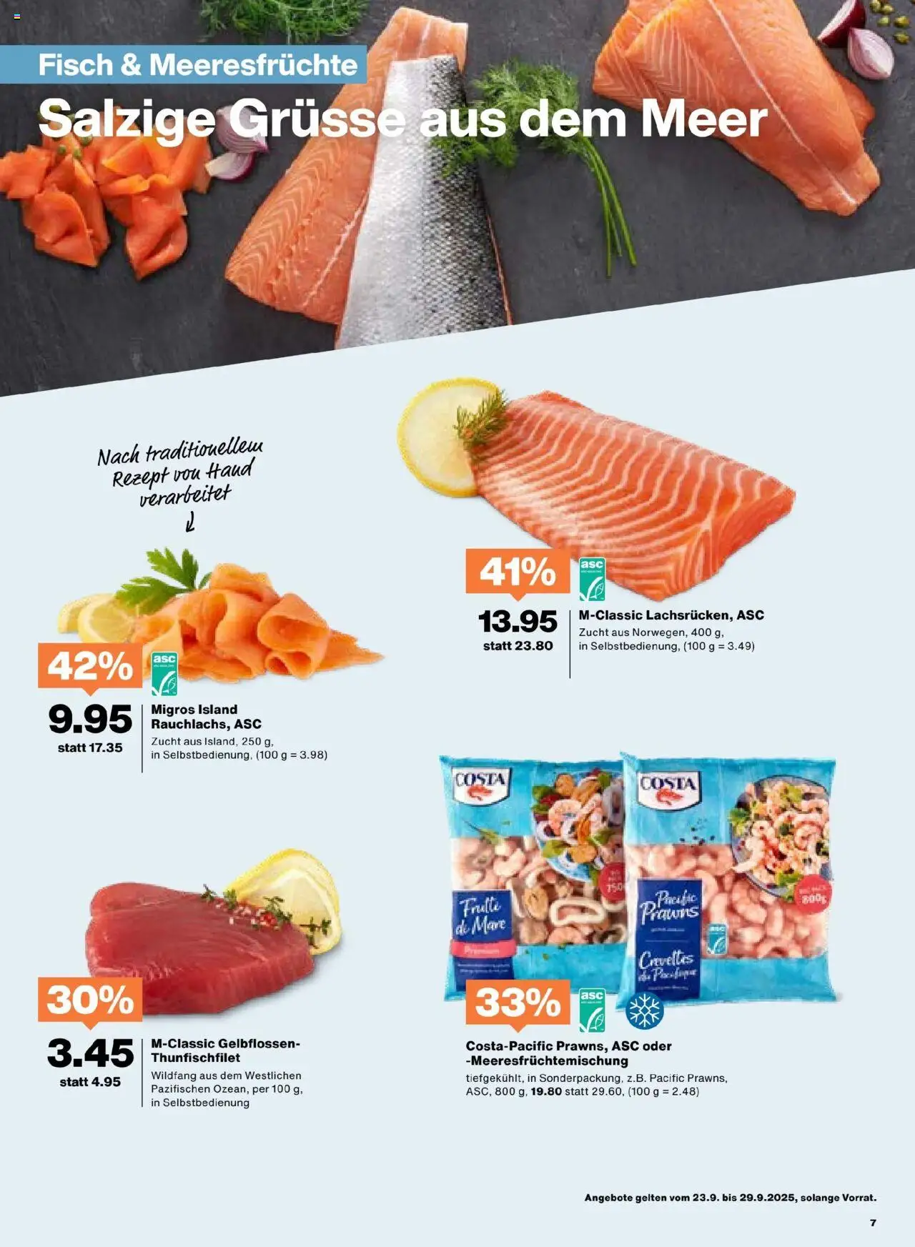 Migros Aktionen – gültig ab 23.09.2025 | Seite: 7 | Produkte: Fisch, Meeresfrüchte