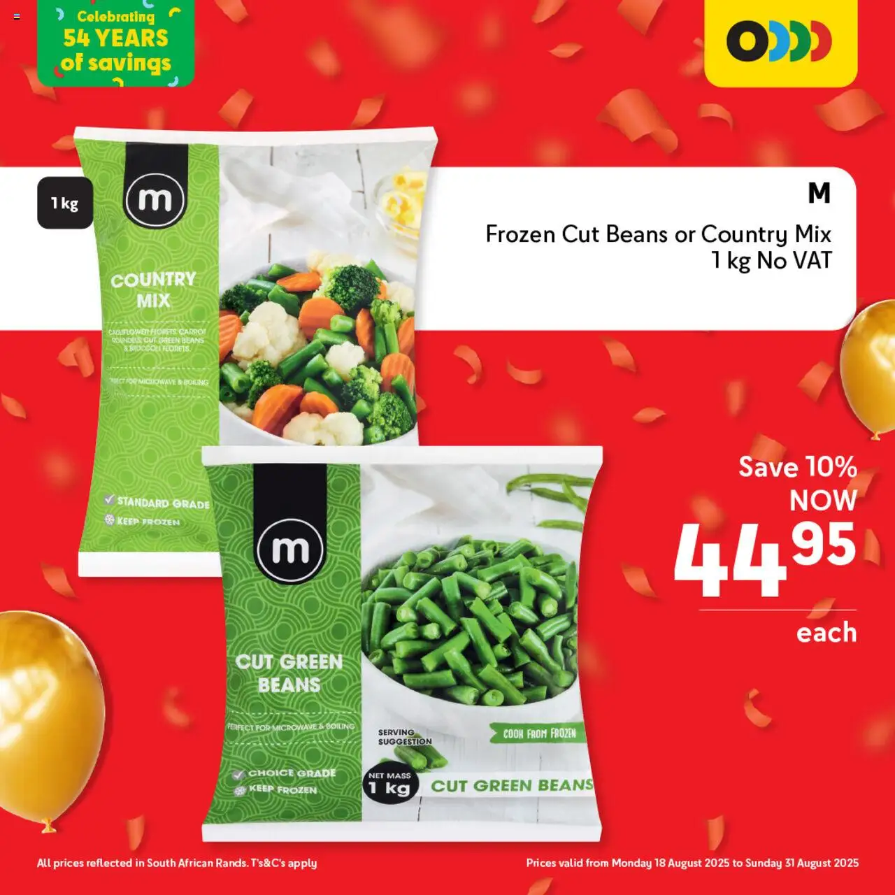 Makro After Party Frozen Food │ valid from 18.08.2025 | Page: 3 | Products: Cauliflower, Beans, Microwave
